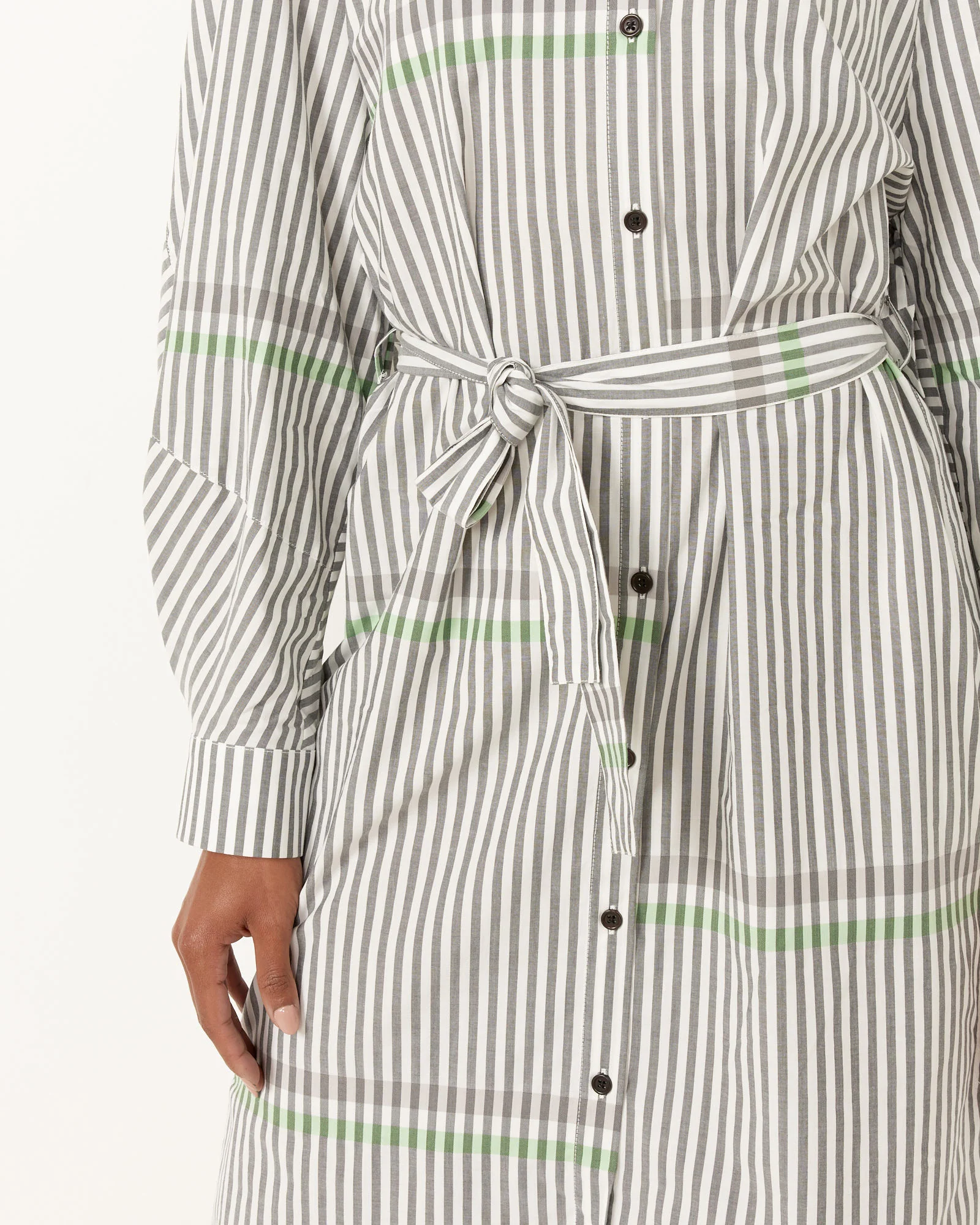 Parcel Stripes Dress in Black/White - Image 4