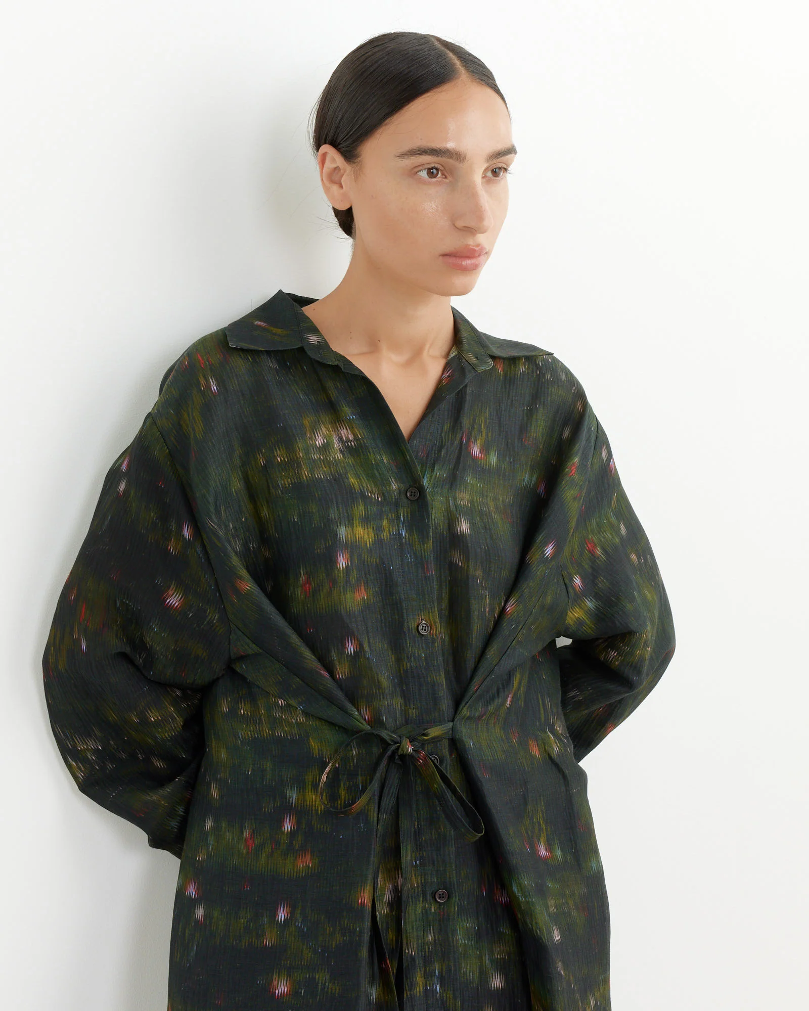 Pull Silk Dress in Dark Bouquet - Image 3