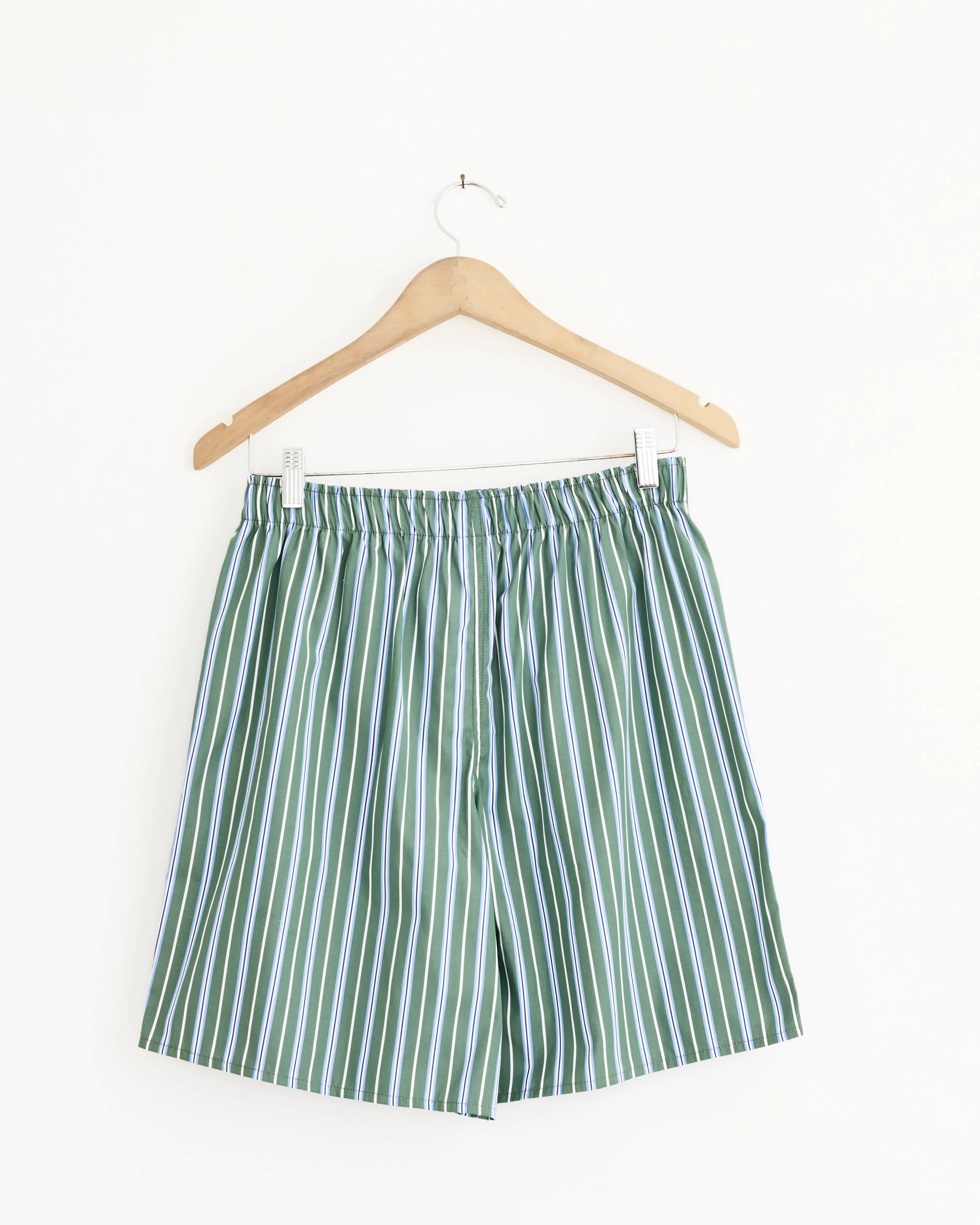 Long Boxer Short in Green Porto Stripe - Image 3