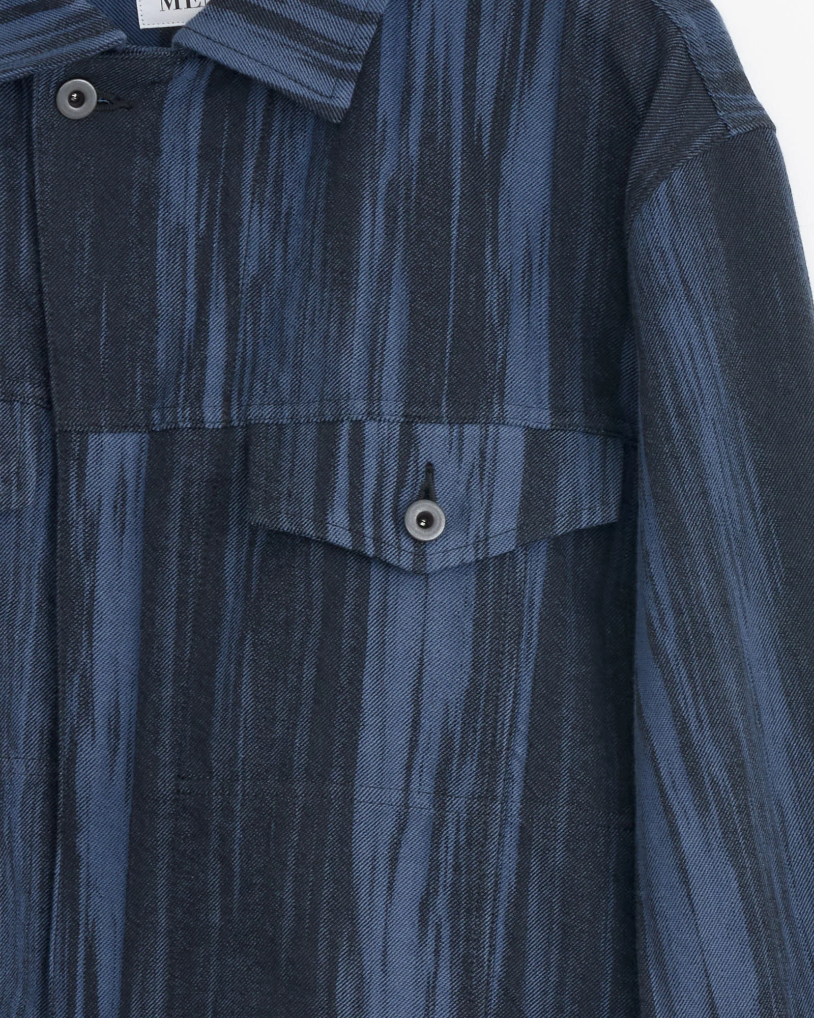Cotton Jacquard Jacket in Dark Blue - Image 2