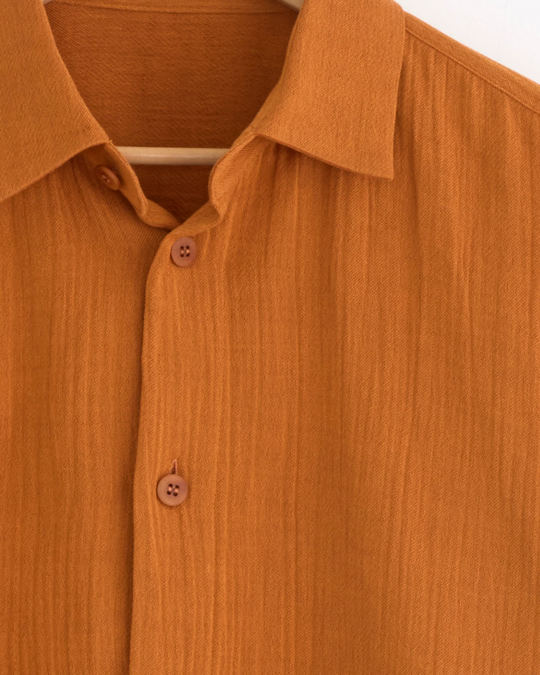 Double Weave Crepe Shirt in Dark Orange - Image 2
