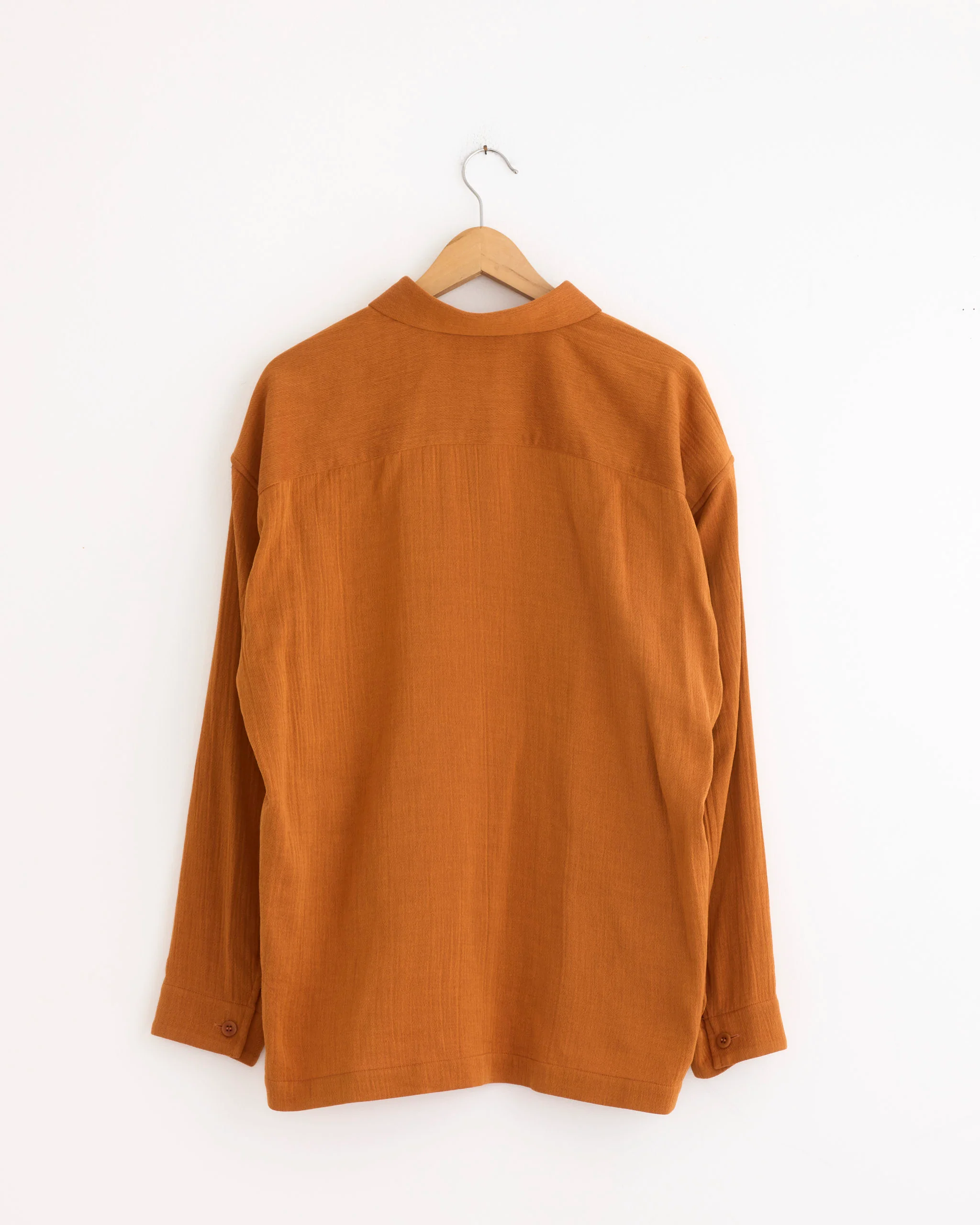 Double Weave Crepe Shirt in Dark Orange - Image 3