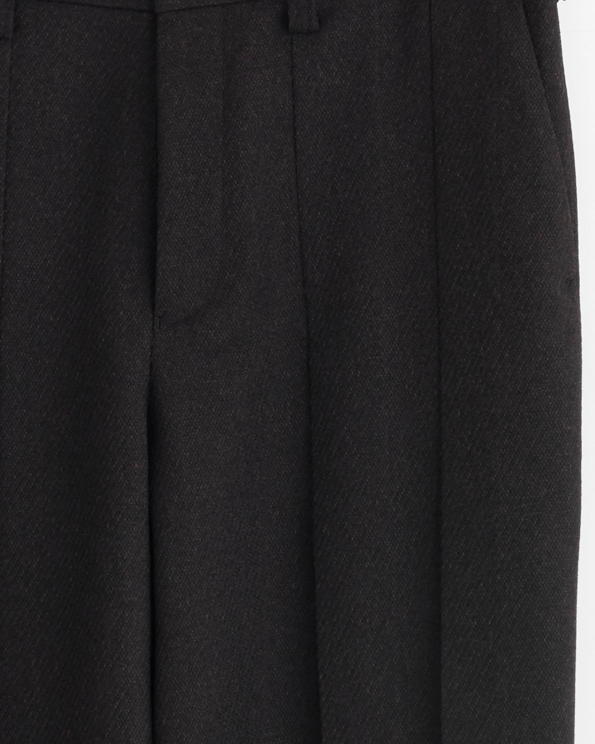 Wool Like Tweed Pant in Dark Brown - Image 2