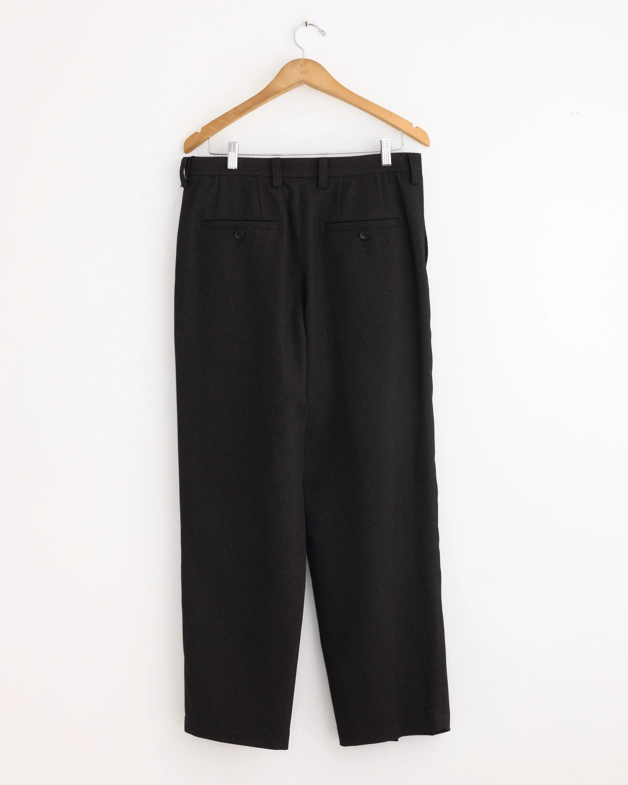 Wool Like Tweed Pant in Dark Brown - Image 3