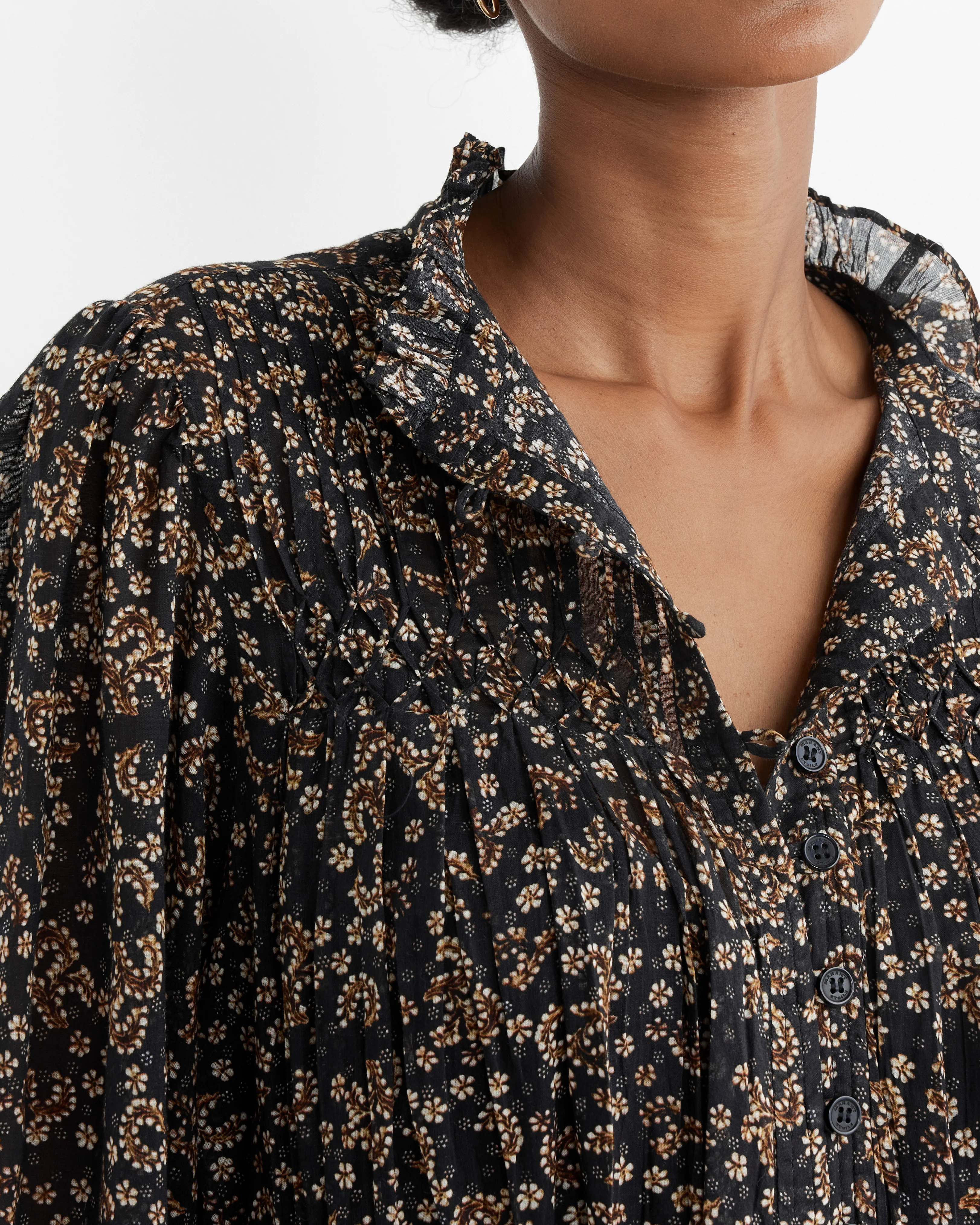 Dalida Dress in Black/Ochre - Image 2