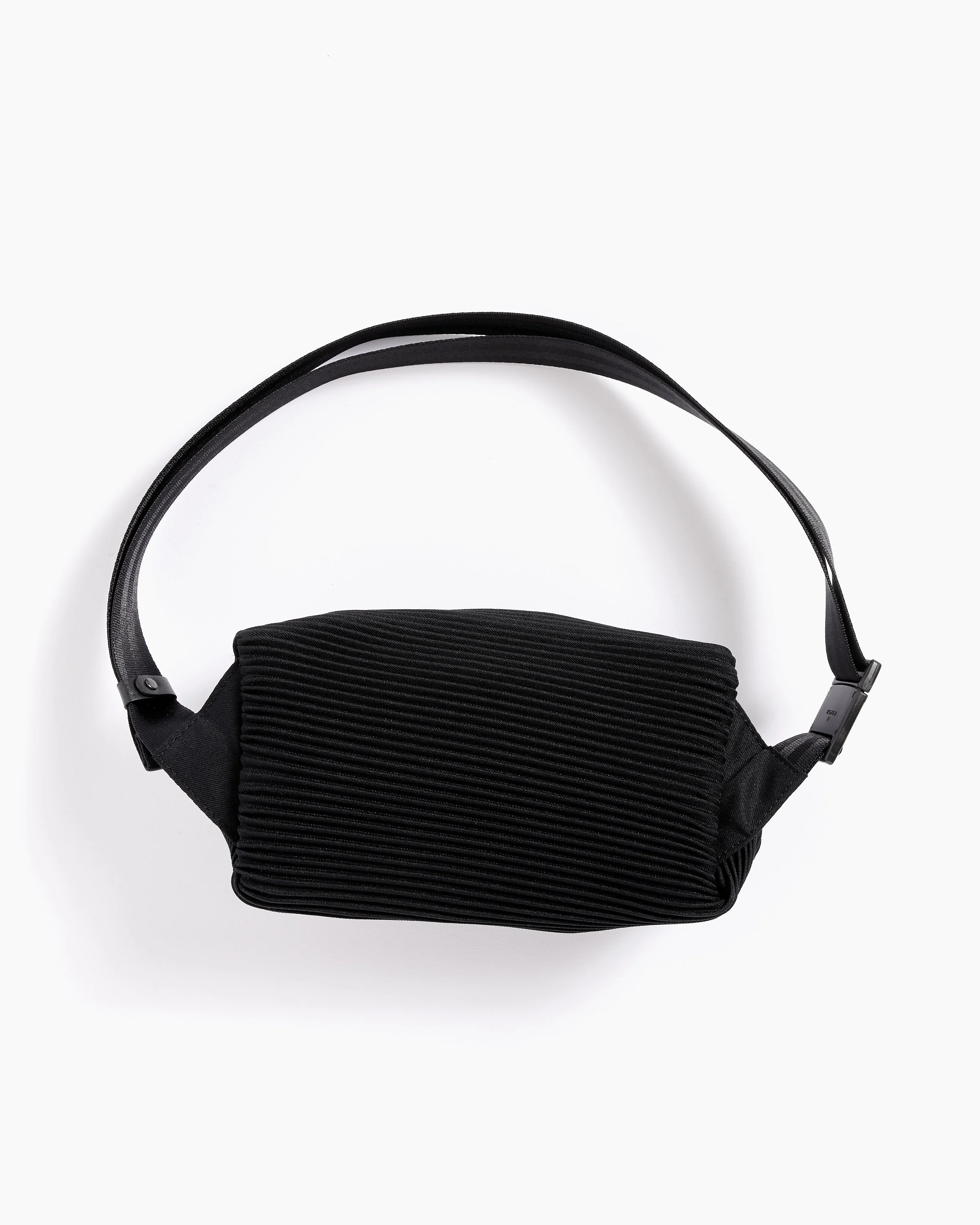 Bias Pleats Waist Bag in Black - Image 2