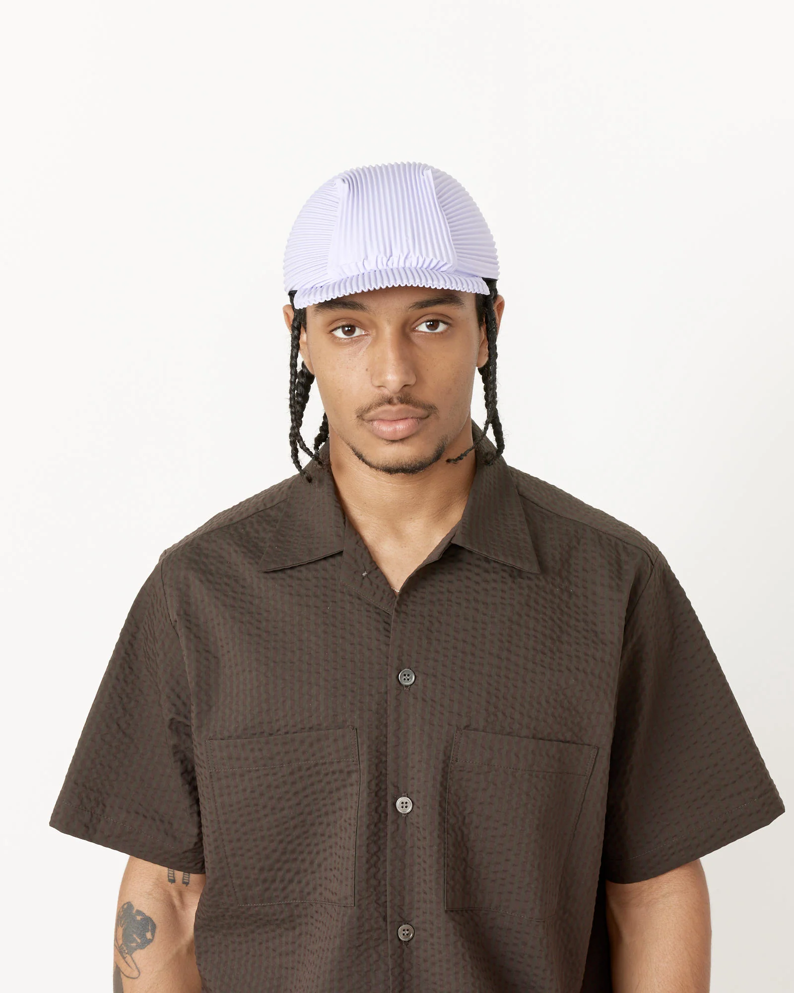 Pleats Cap in Soft Lavender - Image 2