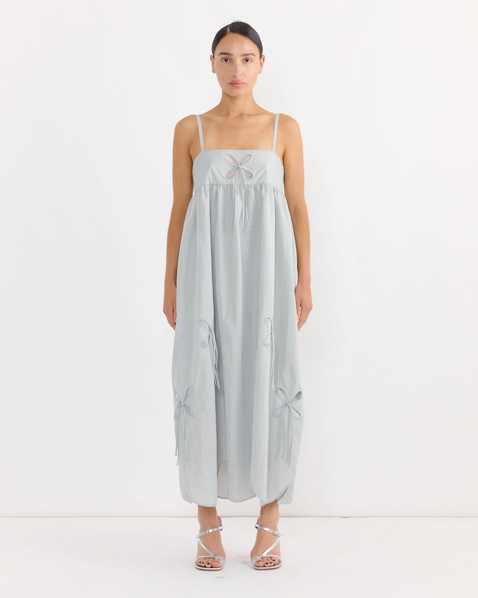 Petal Sun Dress in Fog Grey