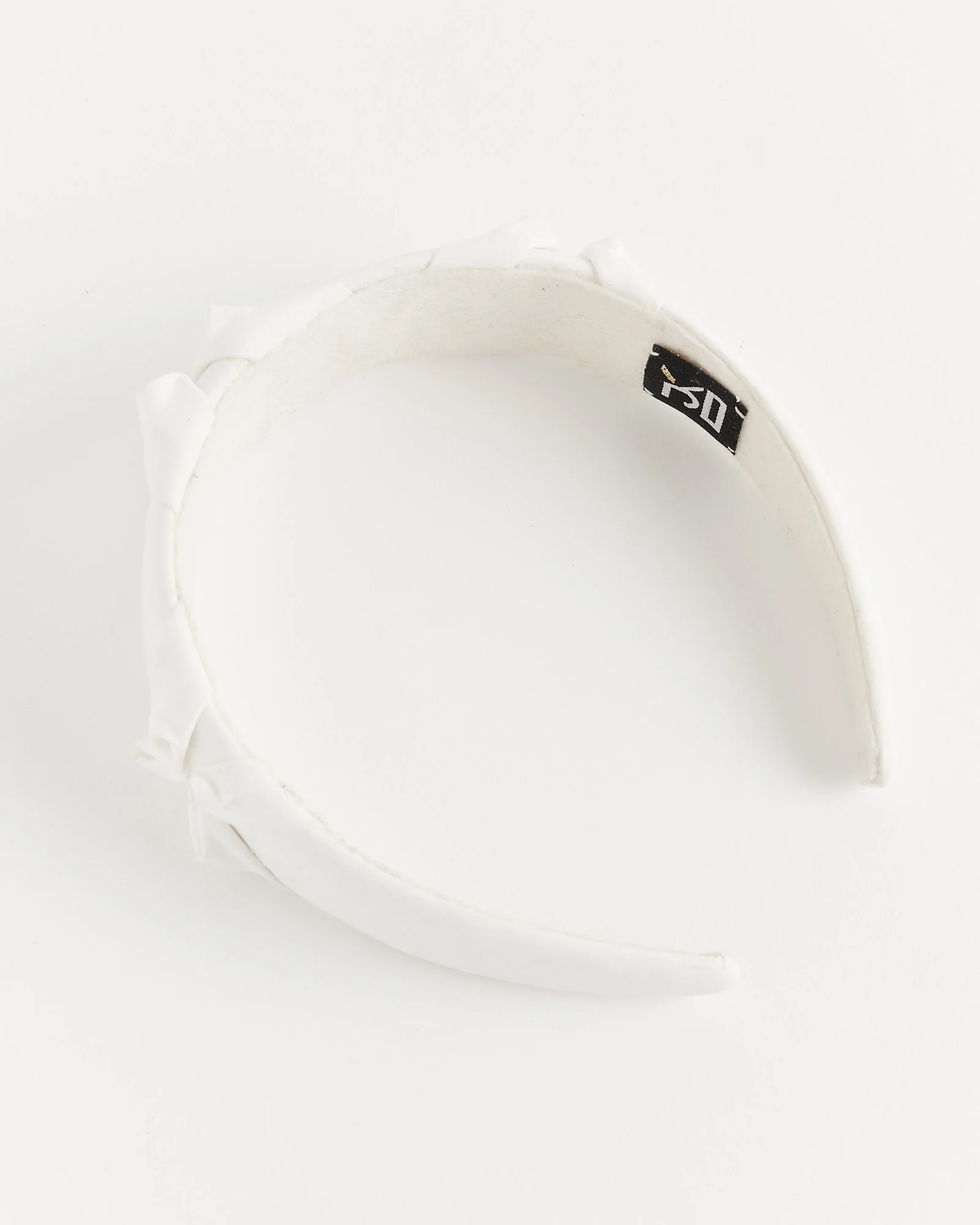 Satin Smocked Flower Headband in White - Image 3