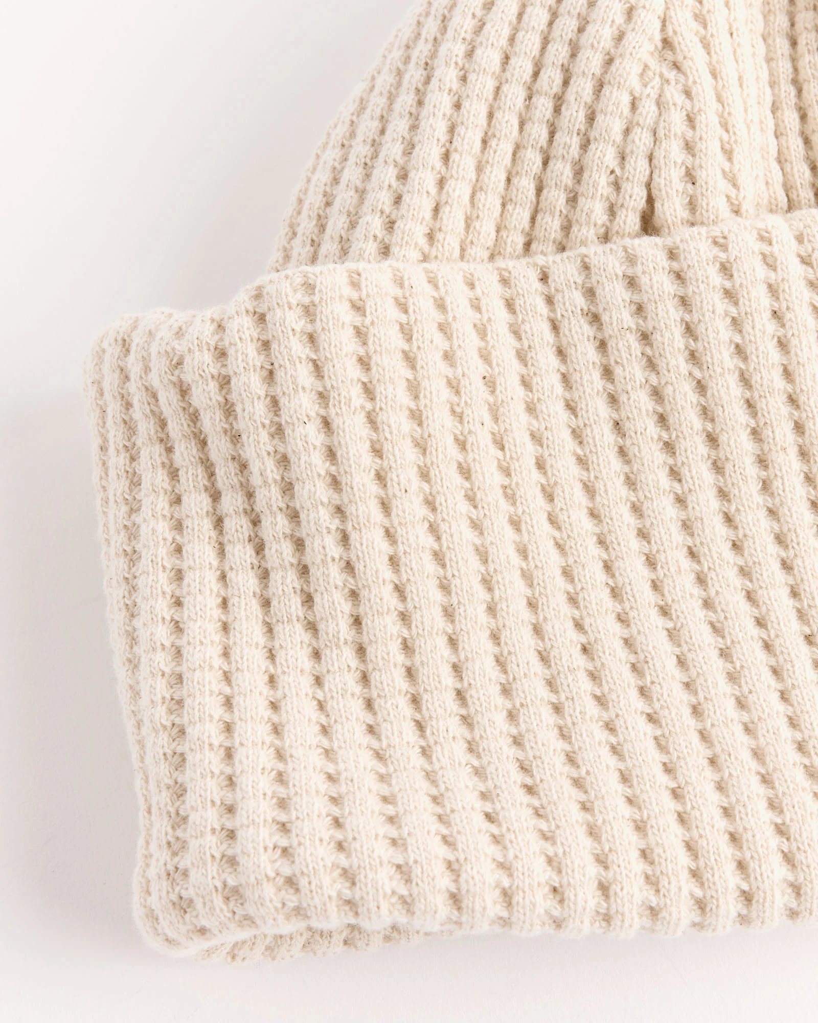 Waffle Knit Cap in Ivory - Image 2