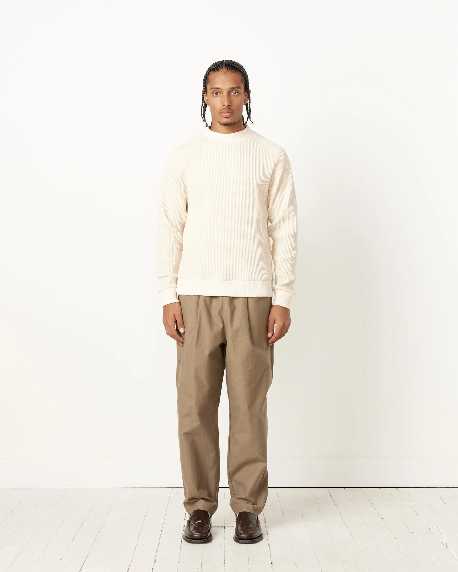 Waffle Midneck in Ivory - Image 2