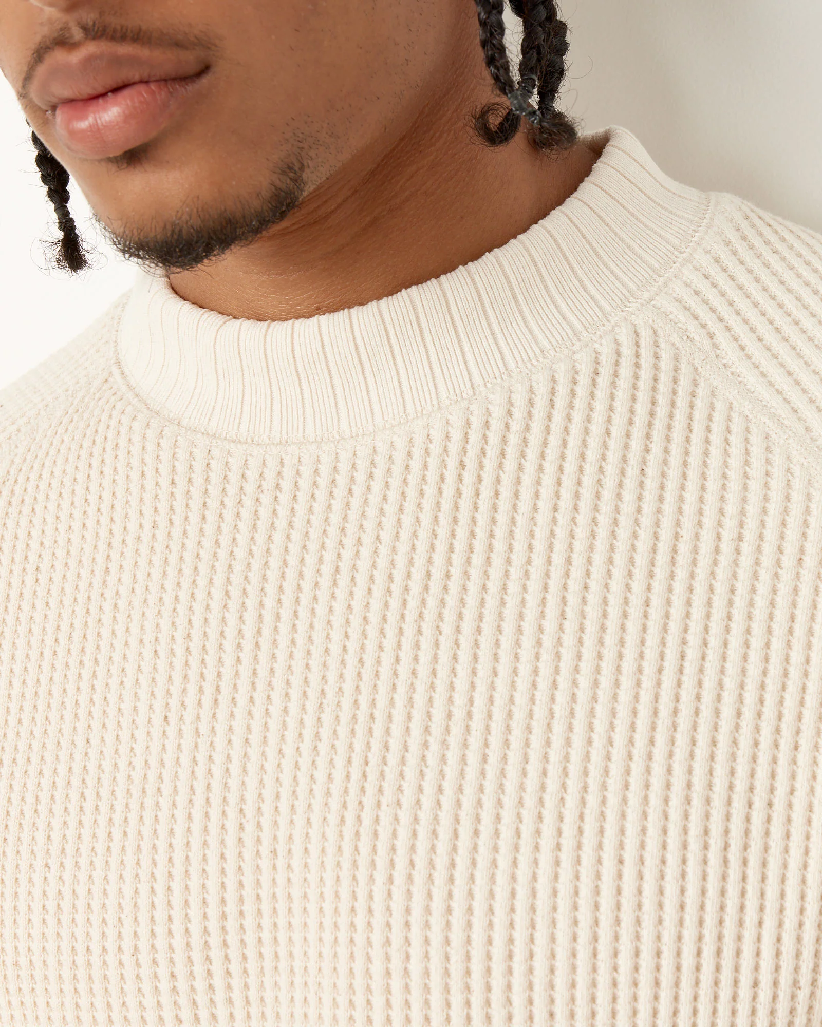 Waffle Midneck in Ivory - Image 4