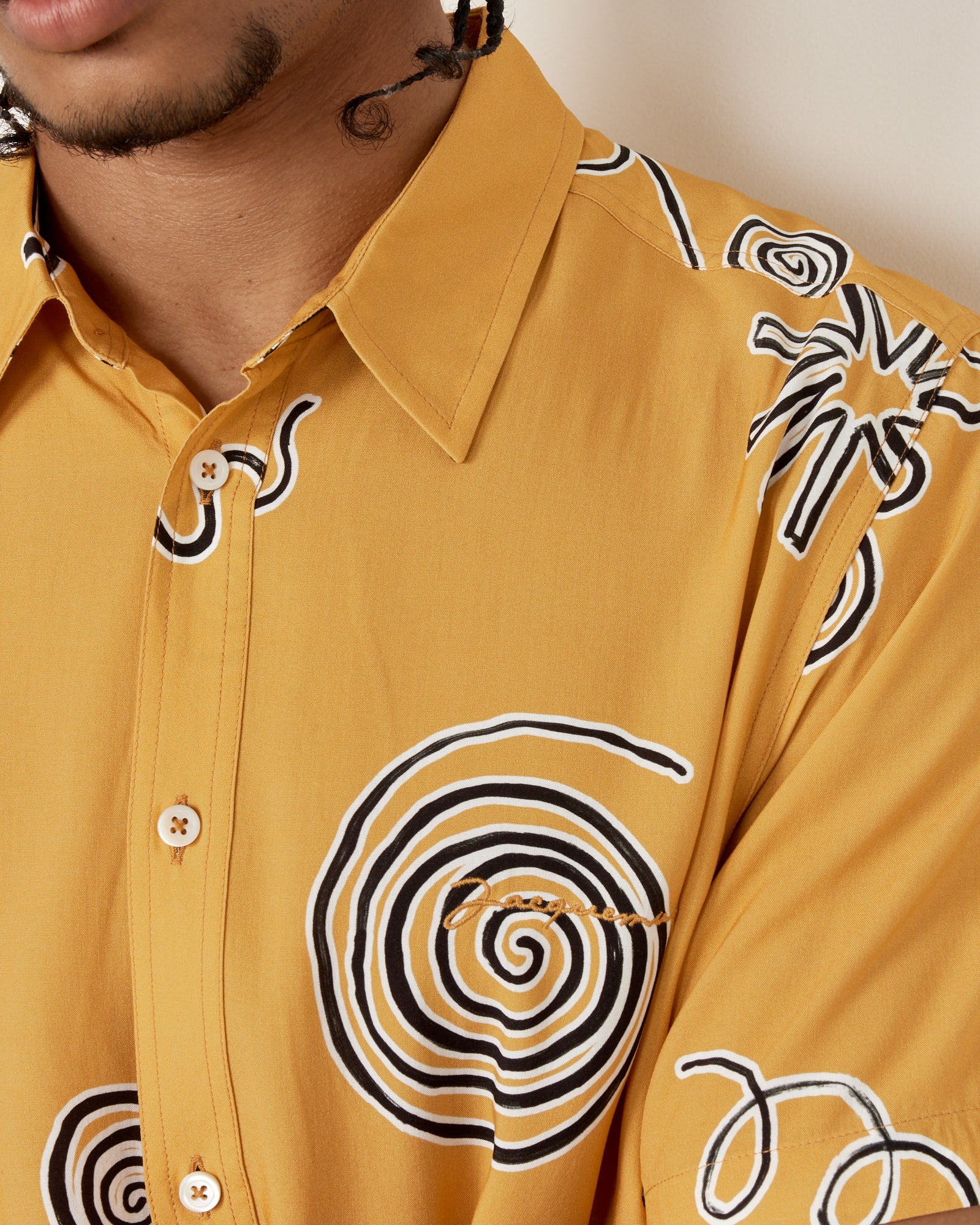 La Chemise Melo Shirt in Black/Orange - Image 4