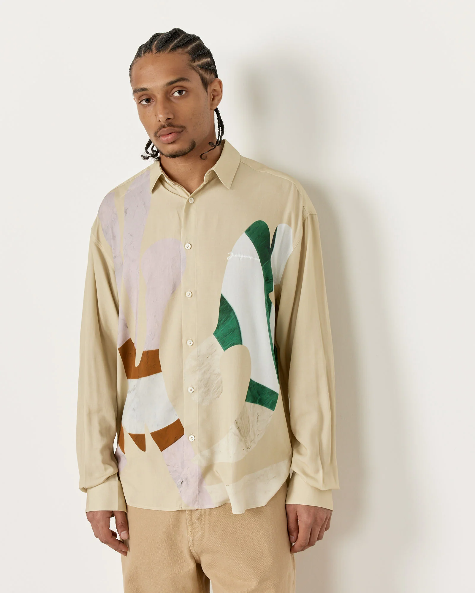 La Chemise Simon Shirt in Baigneuses Beige - Image 3