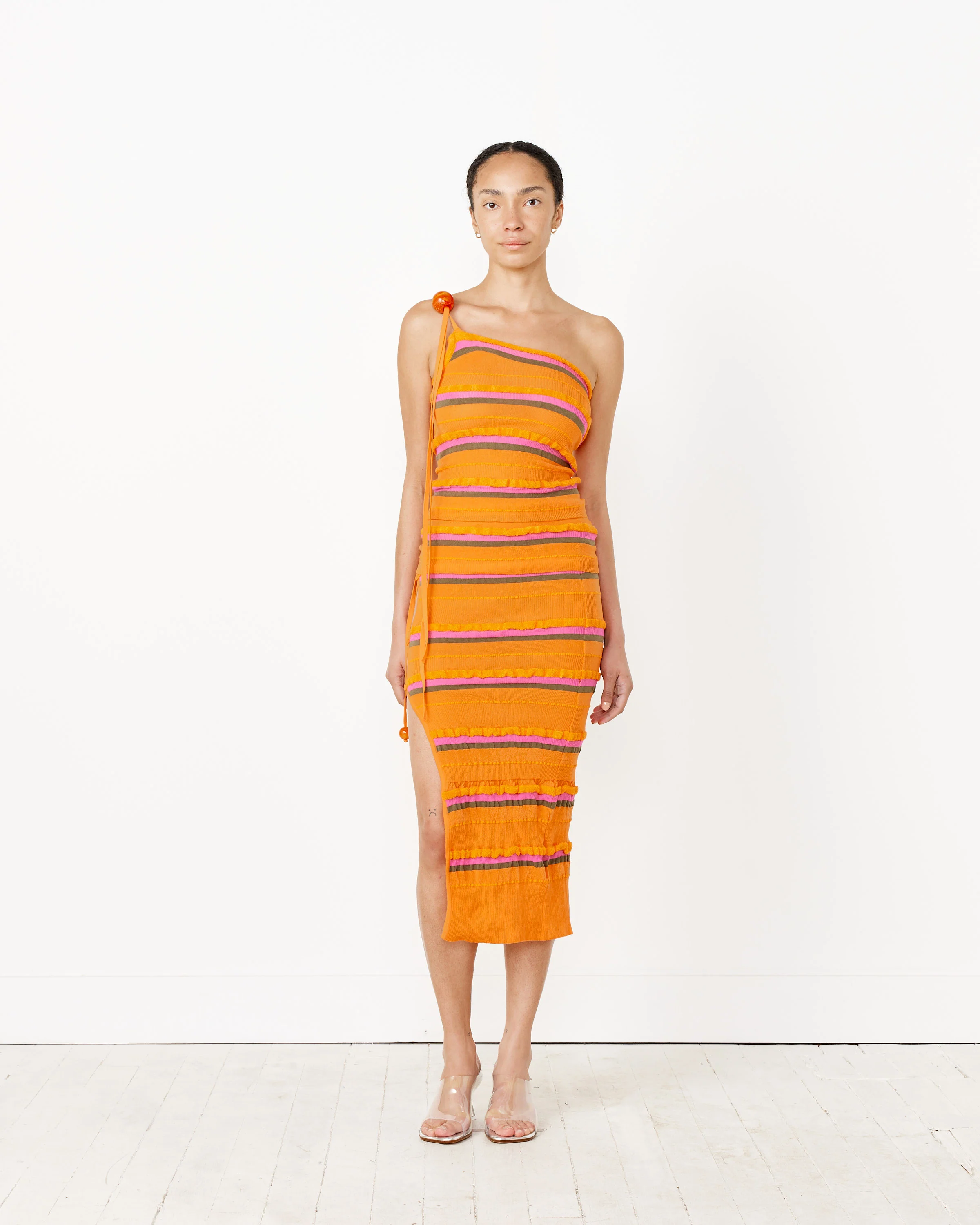 La Maille Concha Top in Orange - Image 3