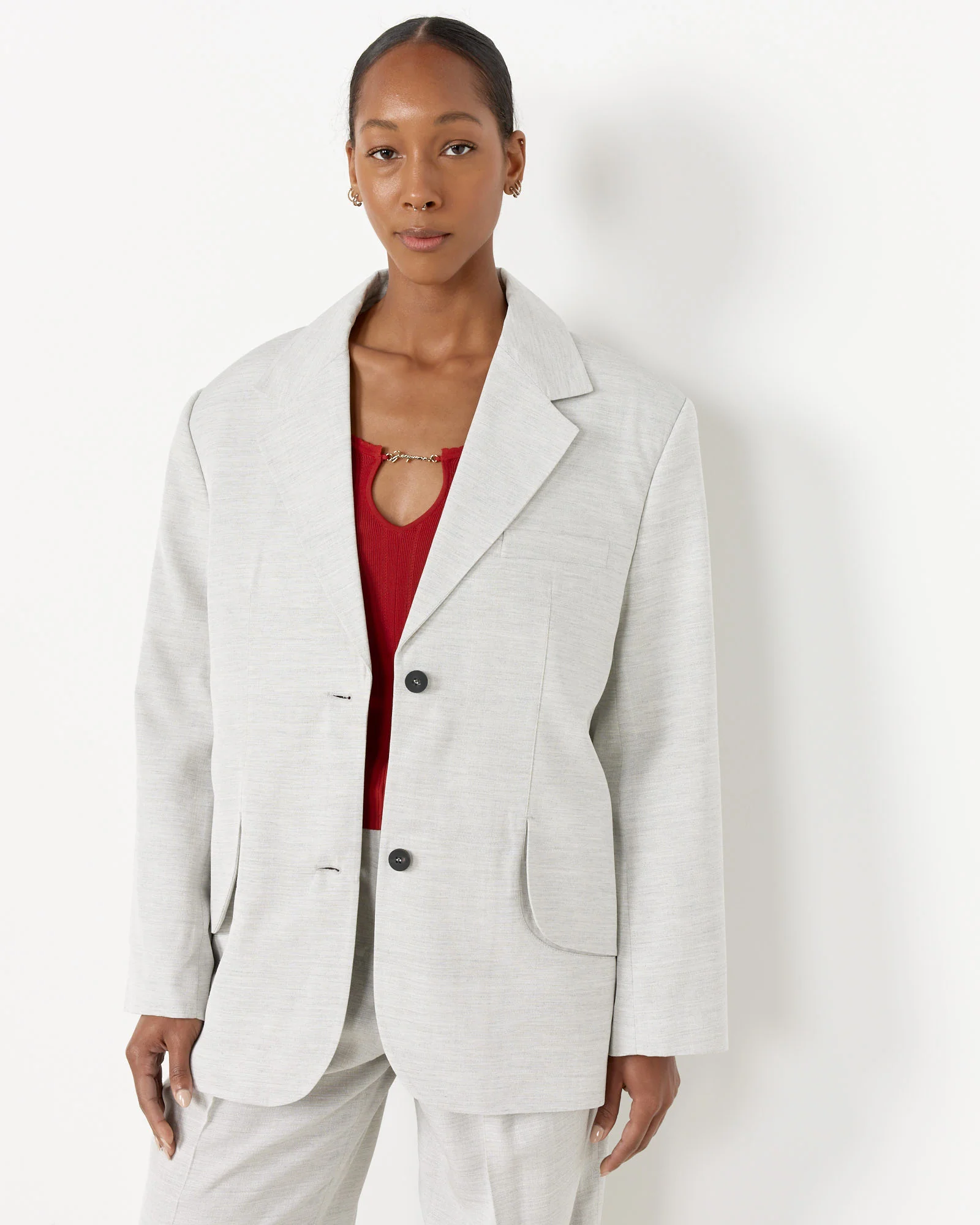 La Veste Titolo Blazer in Light Grey - Image 3