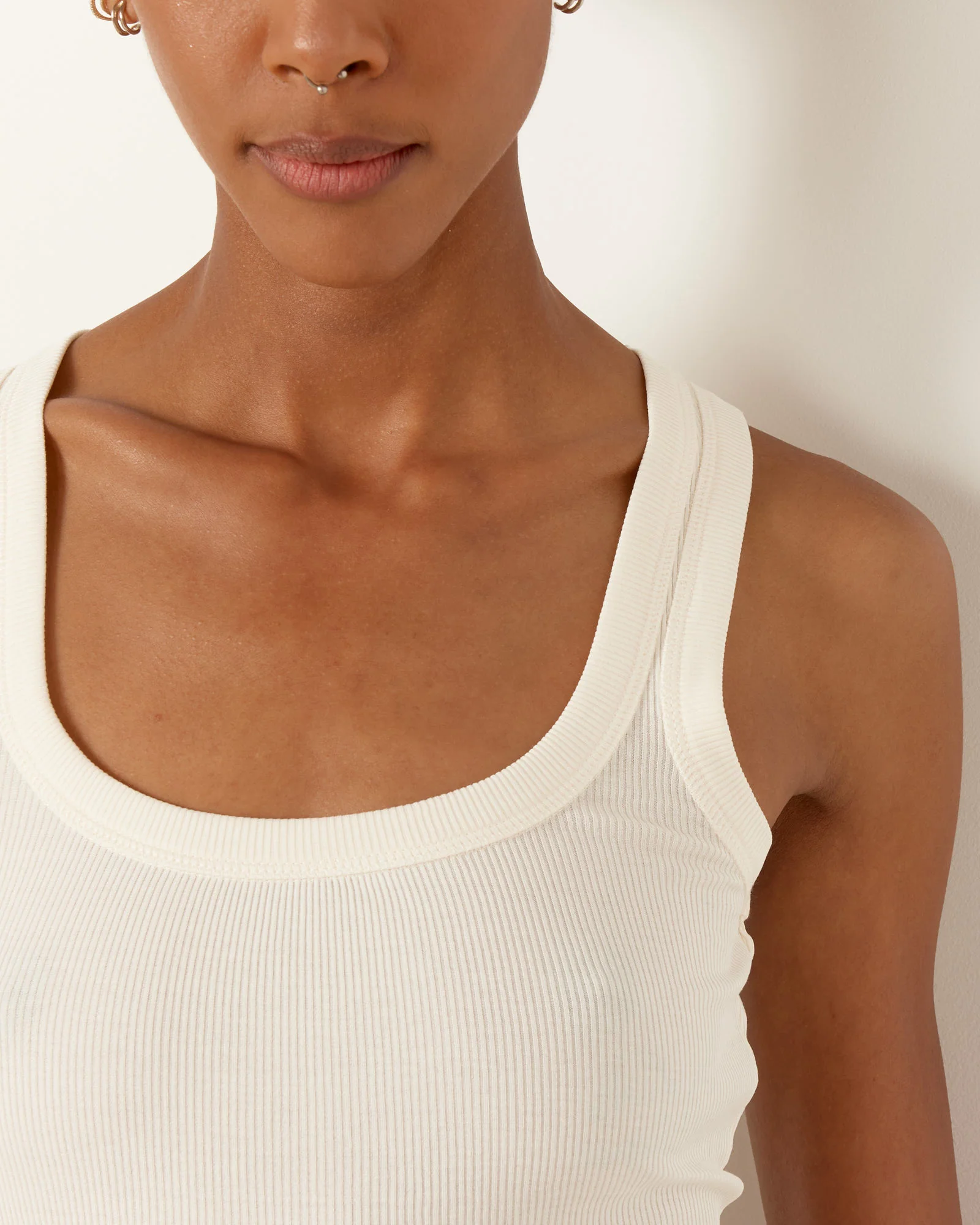 Le Debardeur Gros Grain Top in White - Image 2