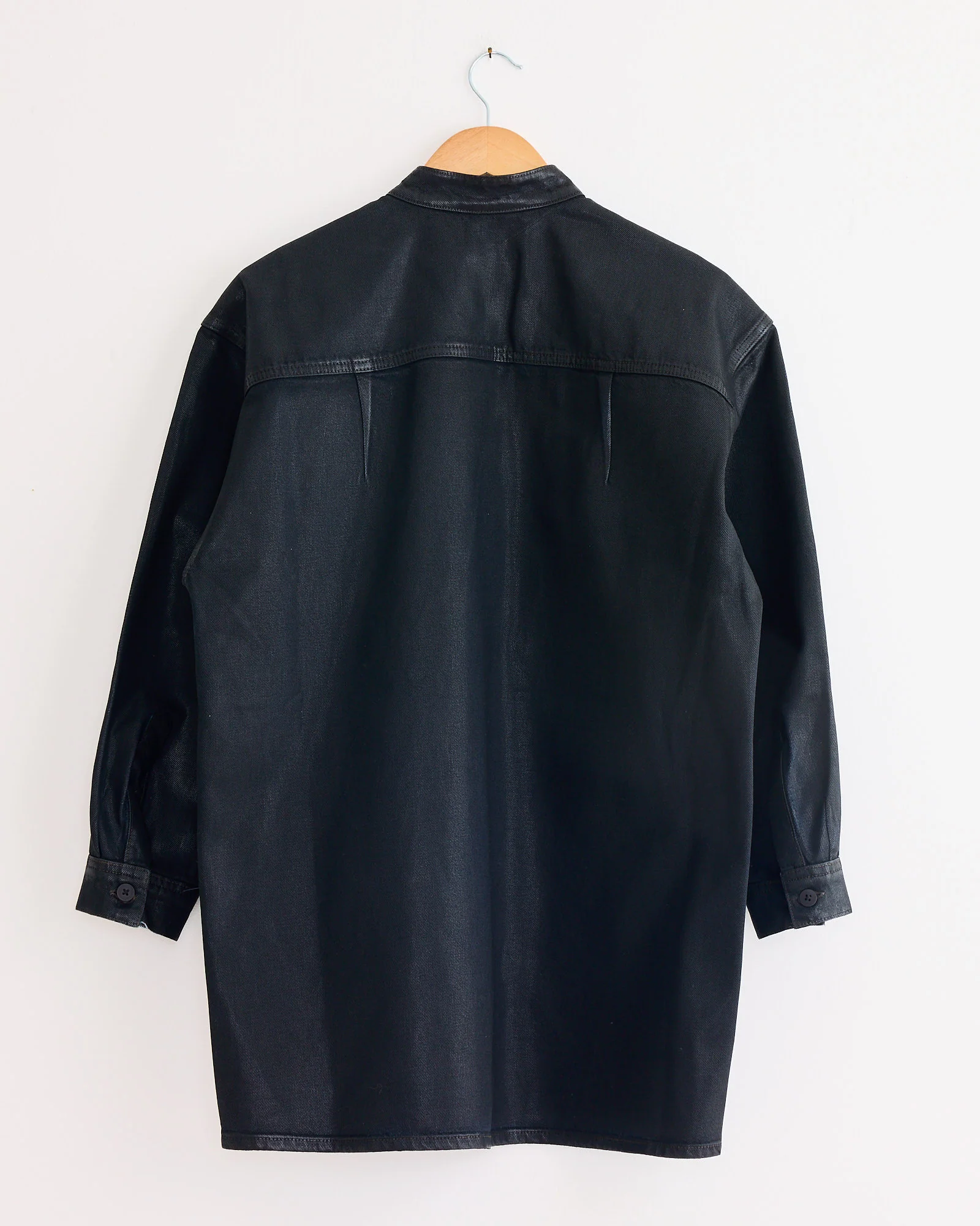 Band Collar Okuda Jacket in Black Lacquer - Image 4