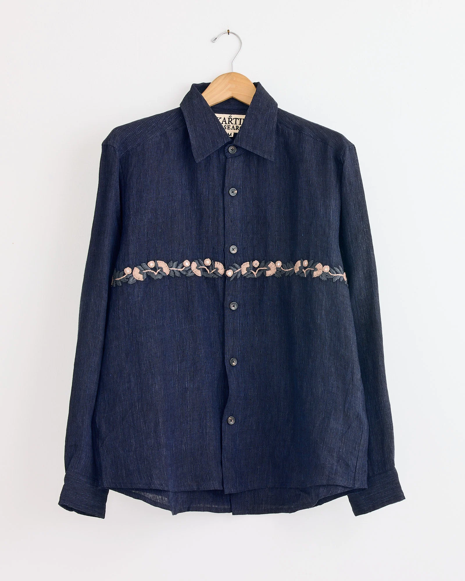 Double Layer Shirt in Indigo/Taupe