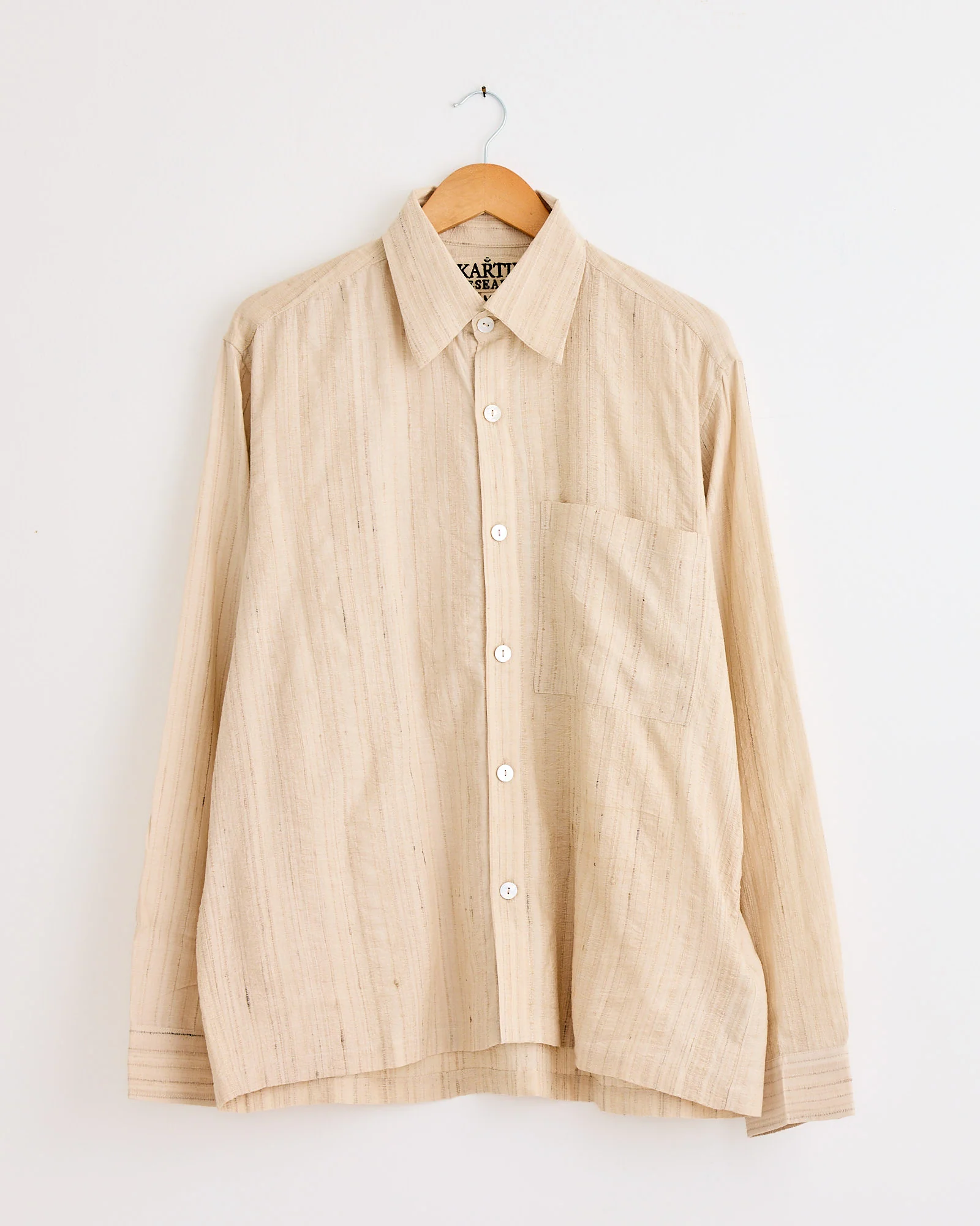 Pataudi Shirt in Peach/Gold