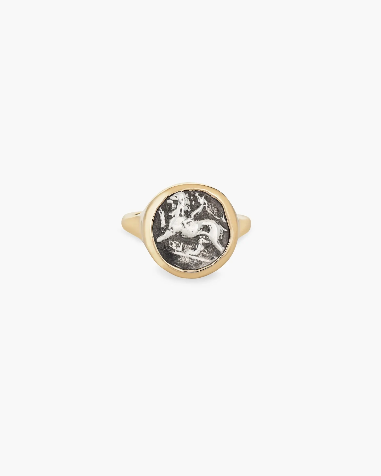 Chimera Coin Ring in Gold and Sterling Silver