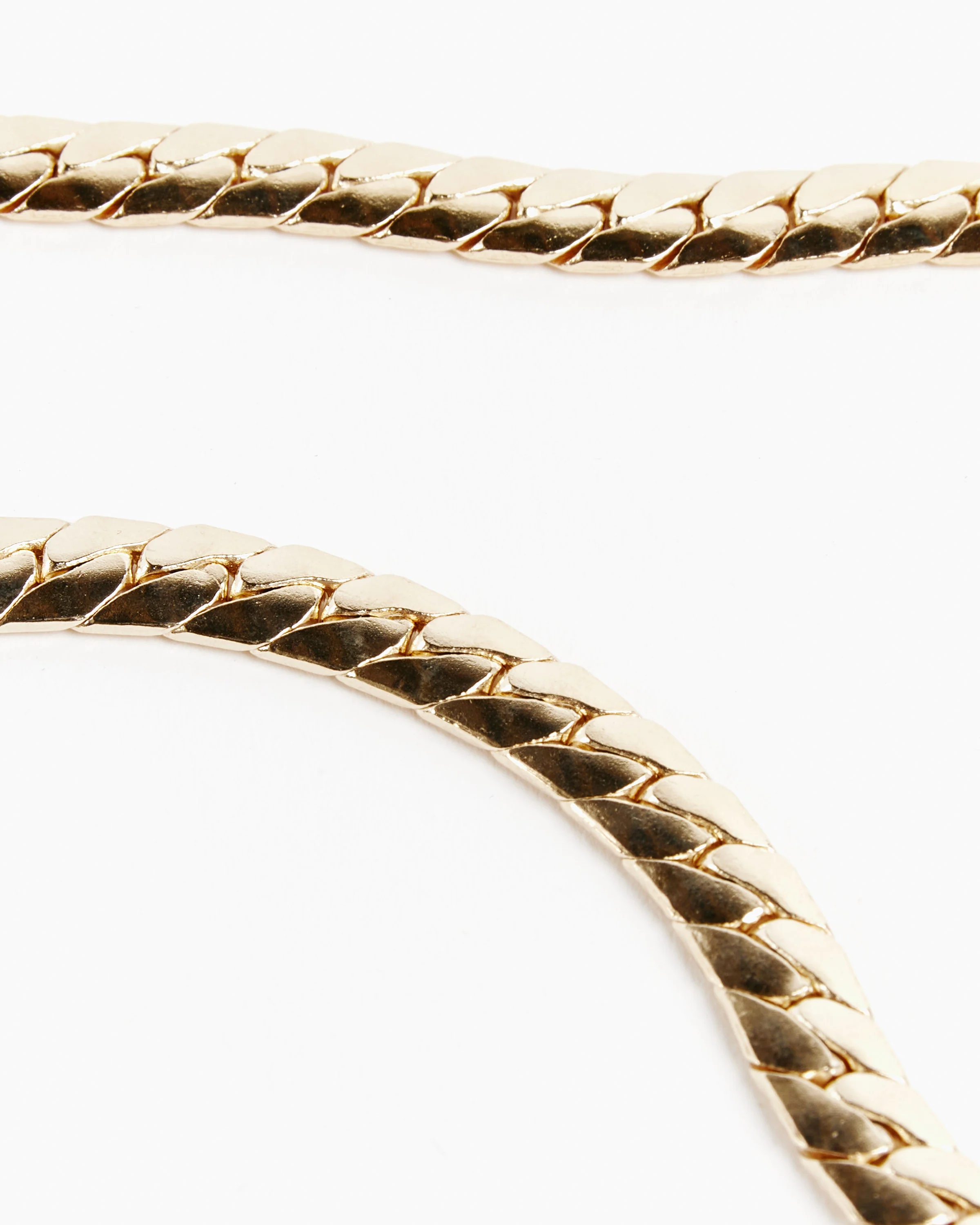 14K Gold Plated Brass Piatta Chain Necklace - Image 3