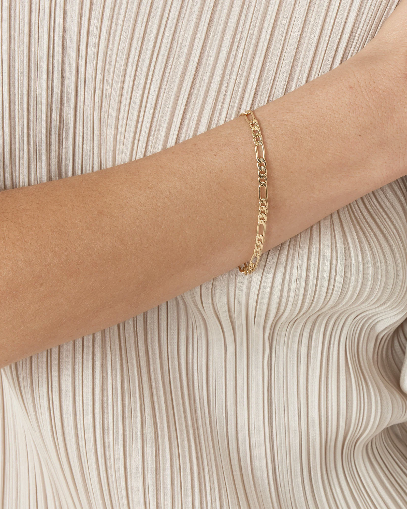 Figaro Bracelet in 14K Plated Brass - Image 2