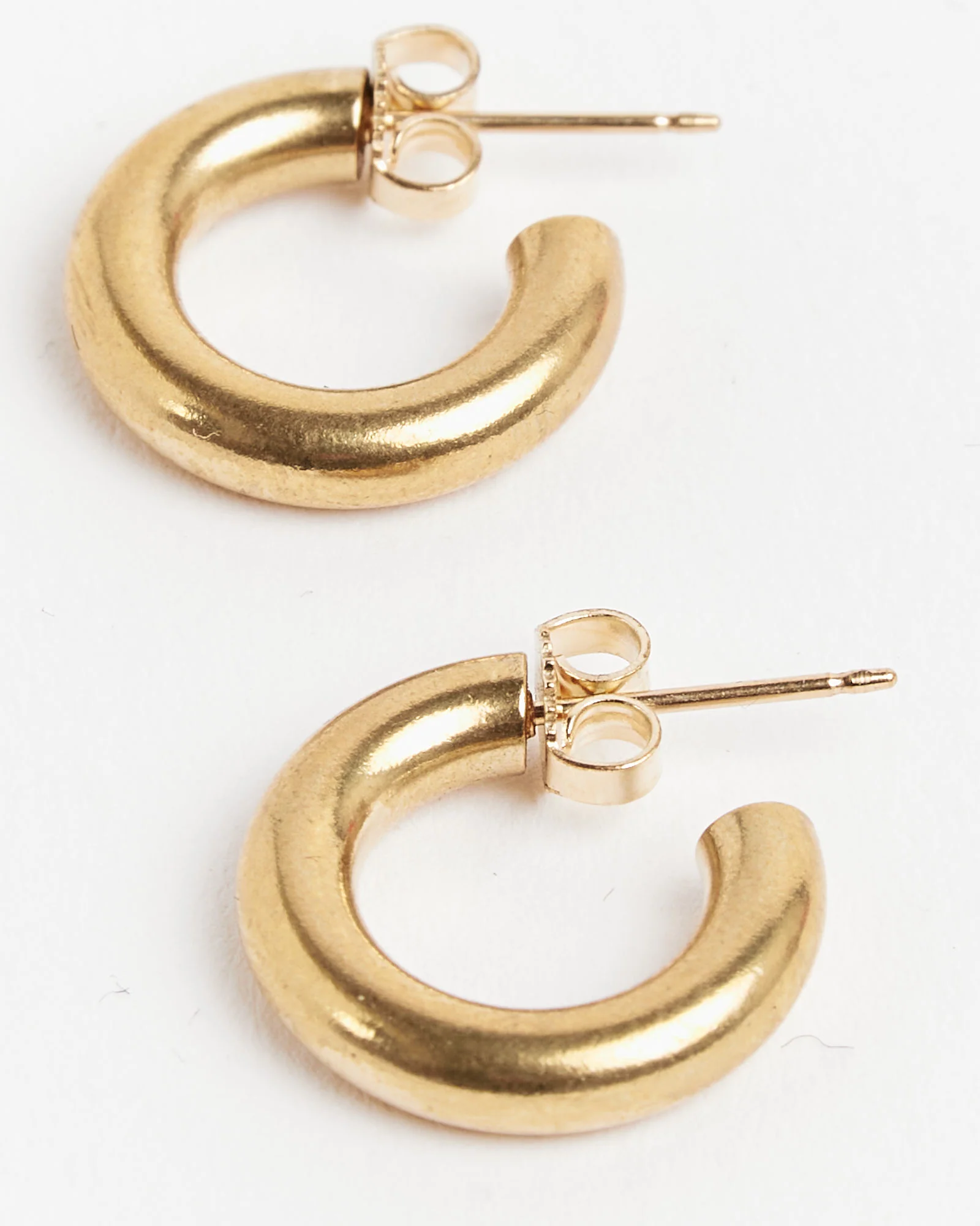 Solid Brass Mini Hoops - Image 3