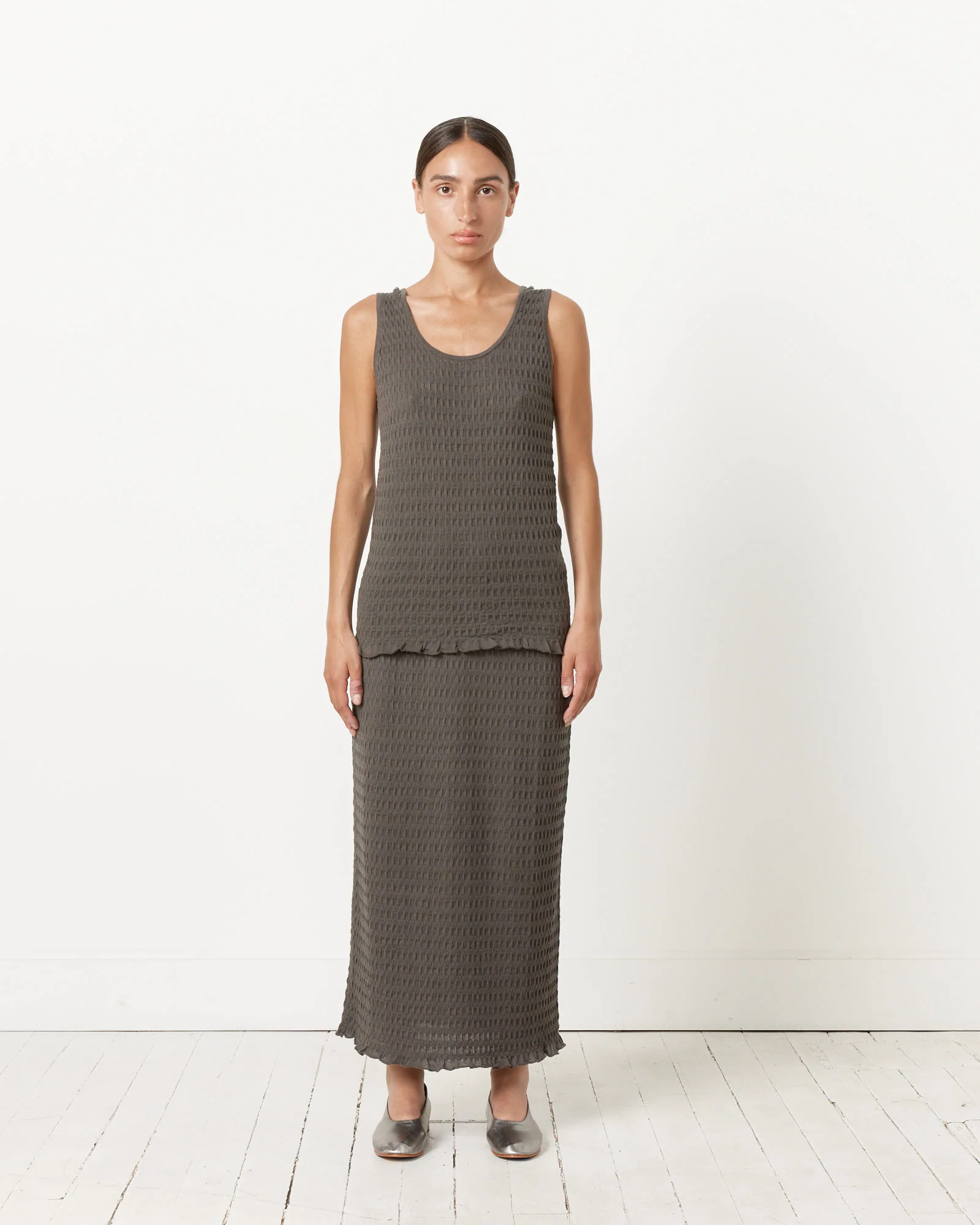 Smocked Tank in Coal - Image 2