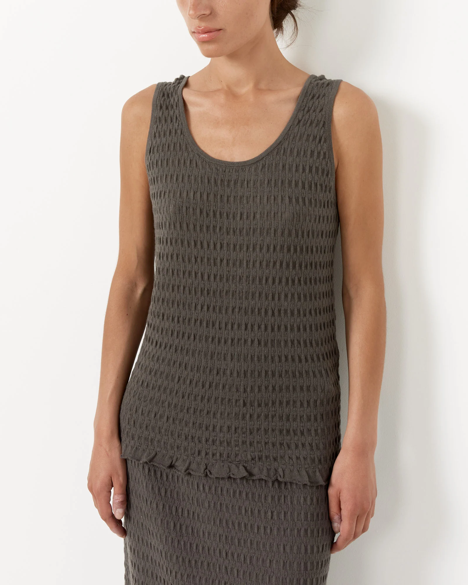 Smocked Tank in Coal - Image 3