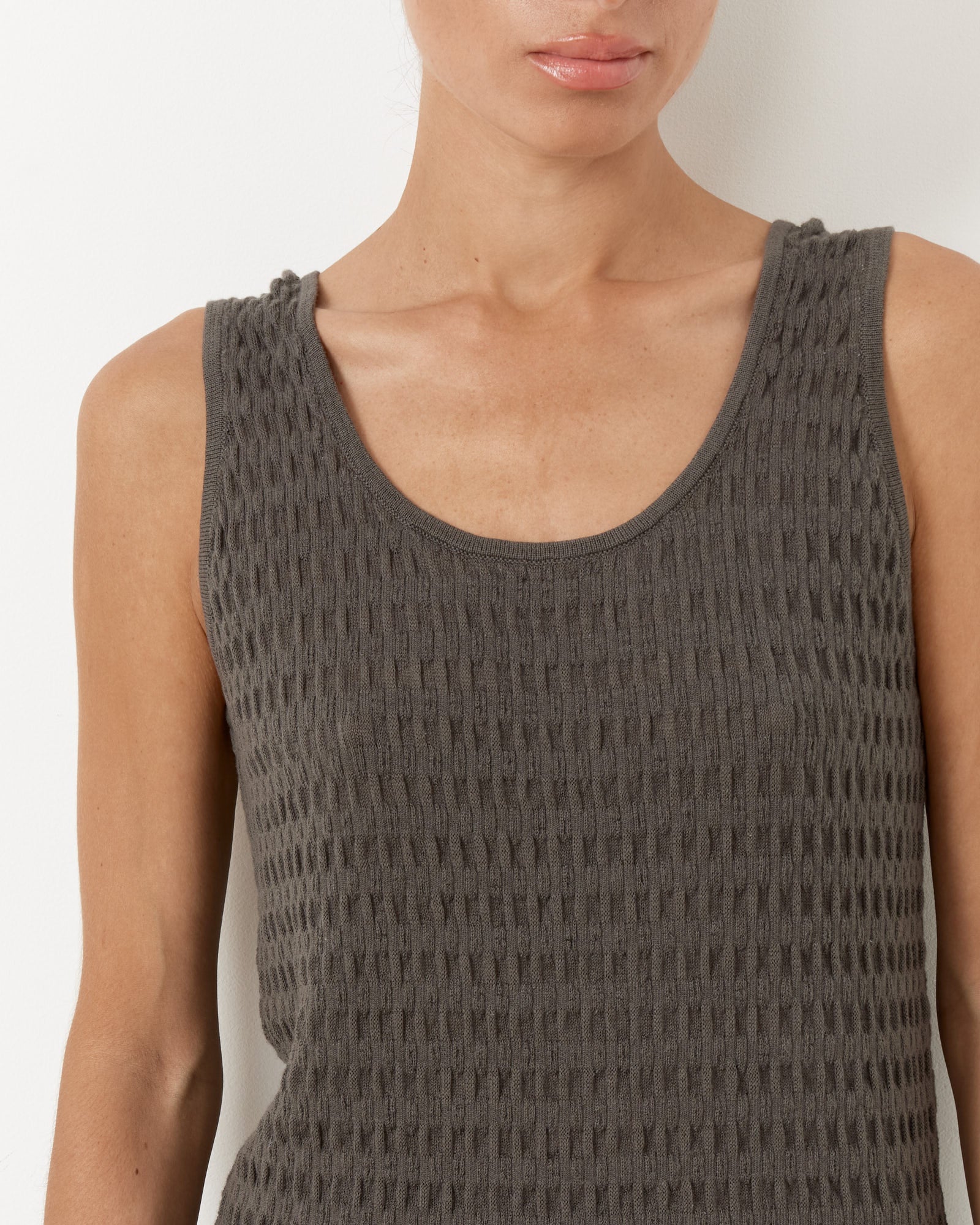 Smocked Tank in Coal - Image 4