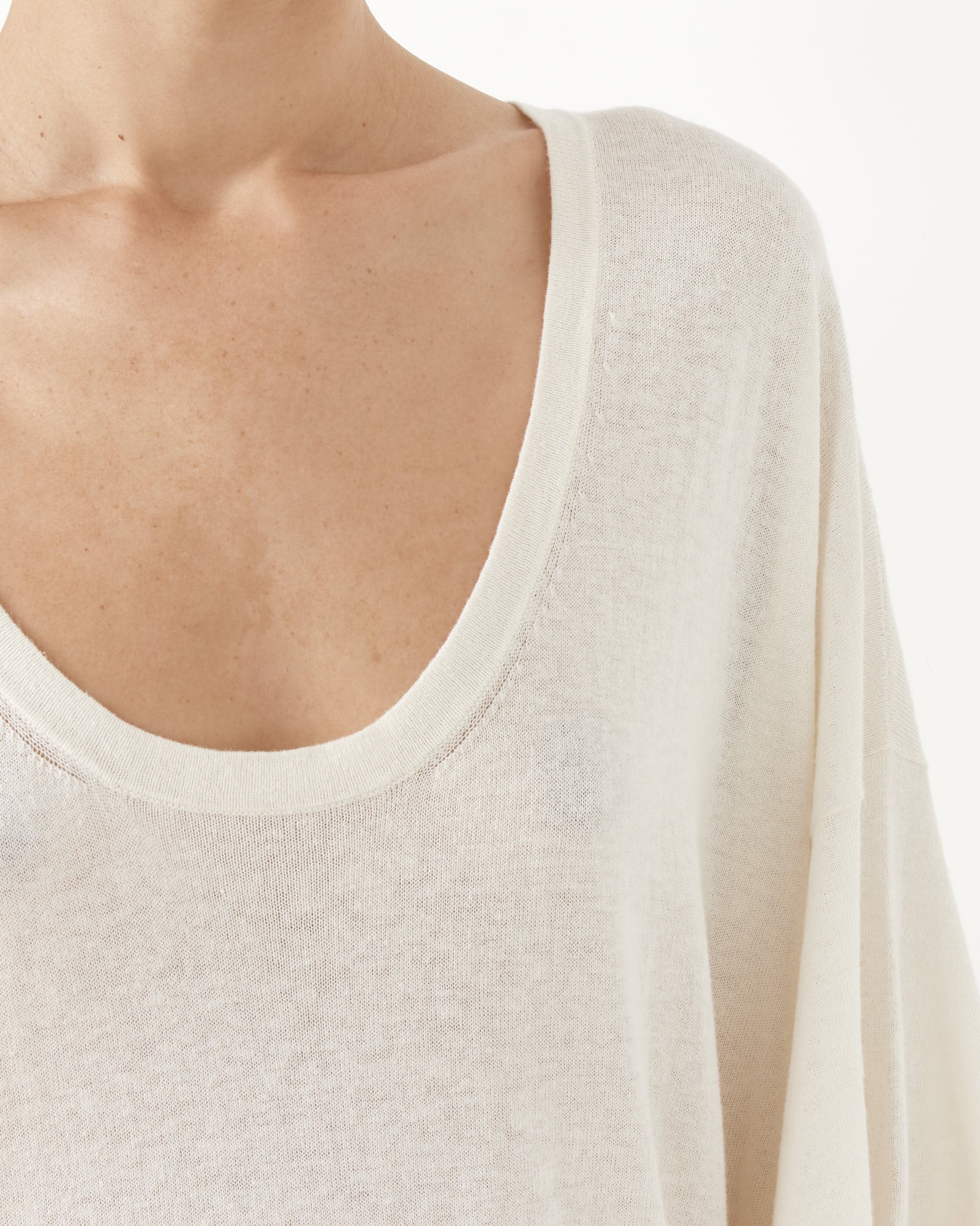 U Neck Caftan in Bone - Image 3