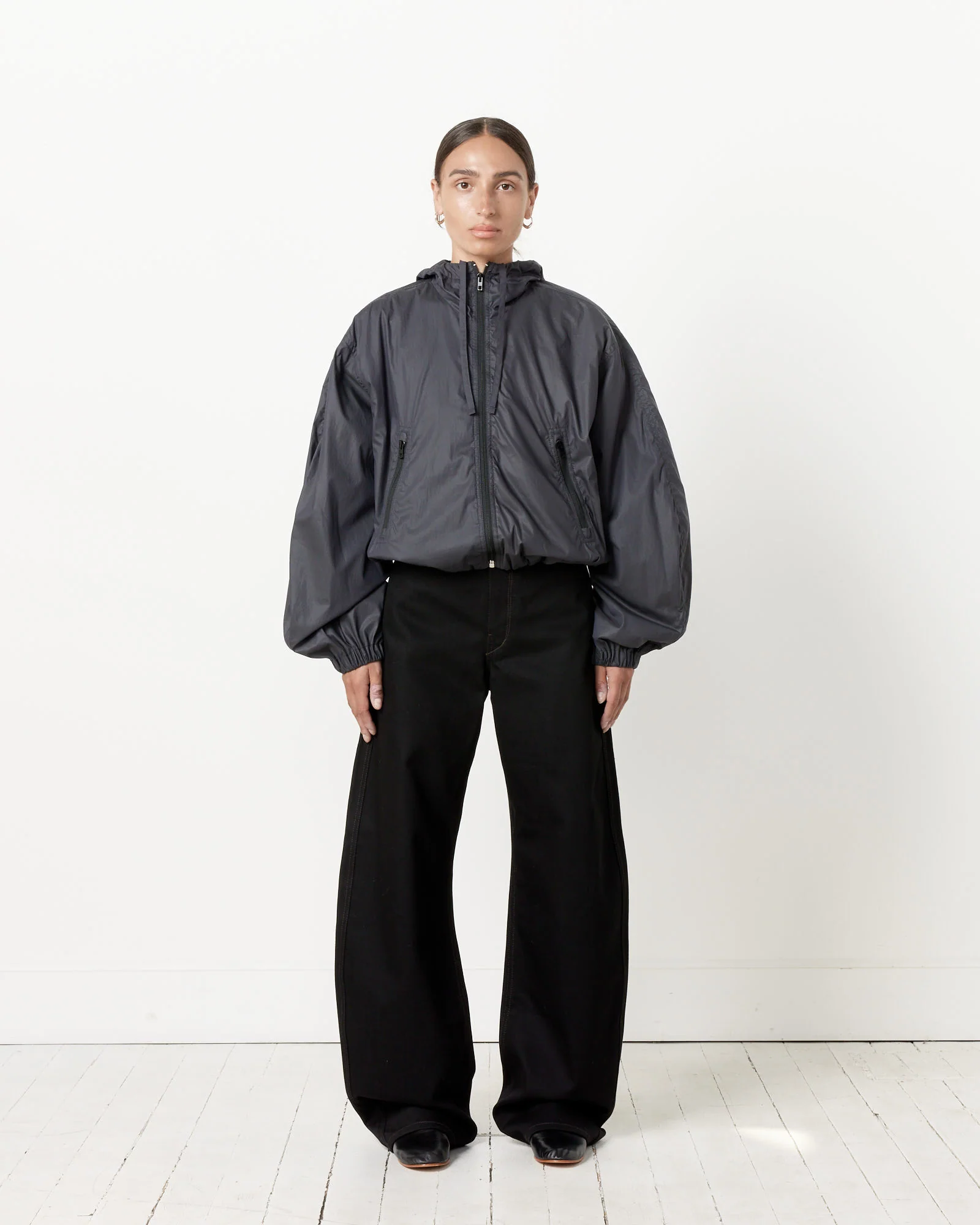 Balloon Blouson in Blue/Black - Image 2