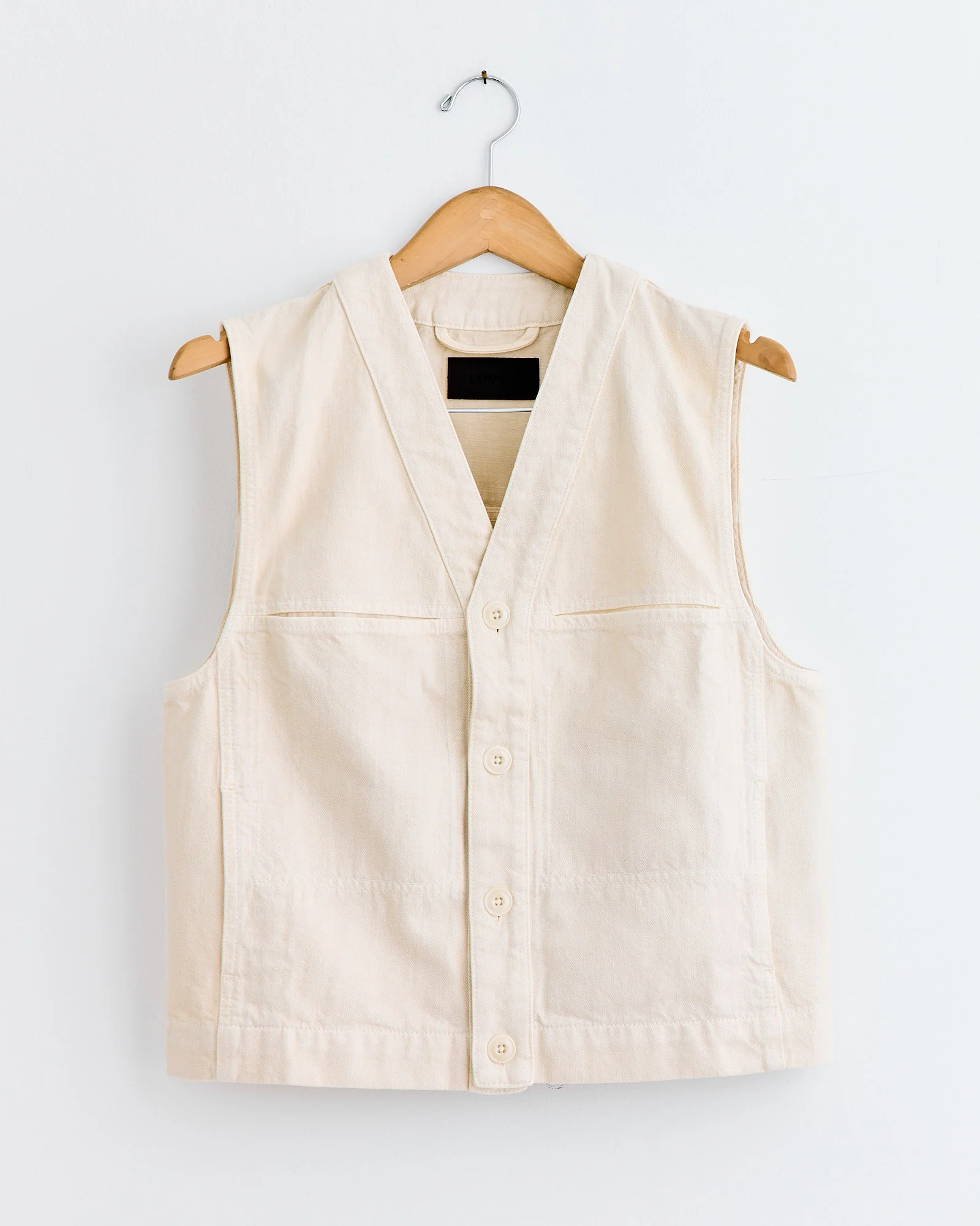 Denim Gilet in Snow Clay