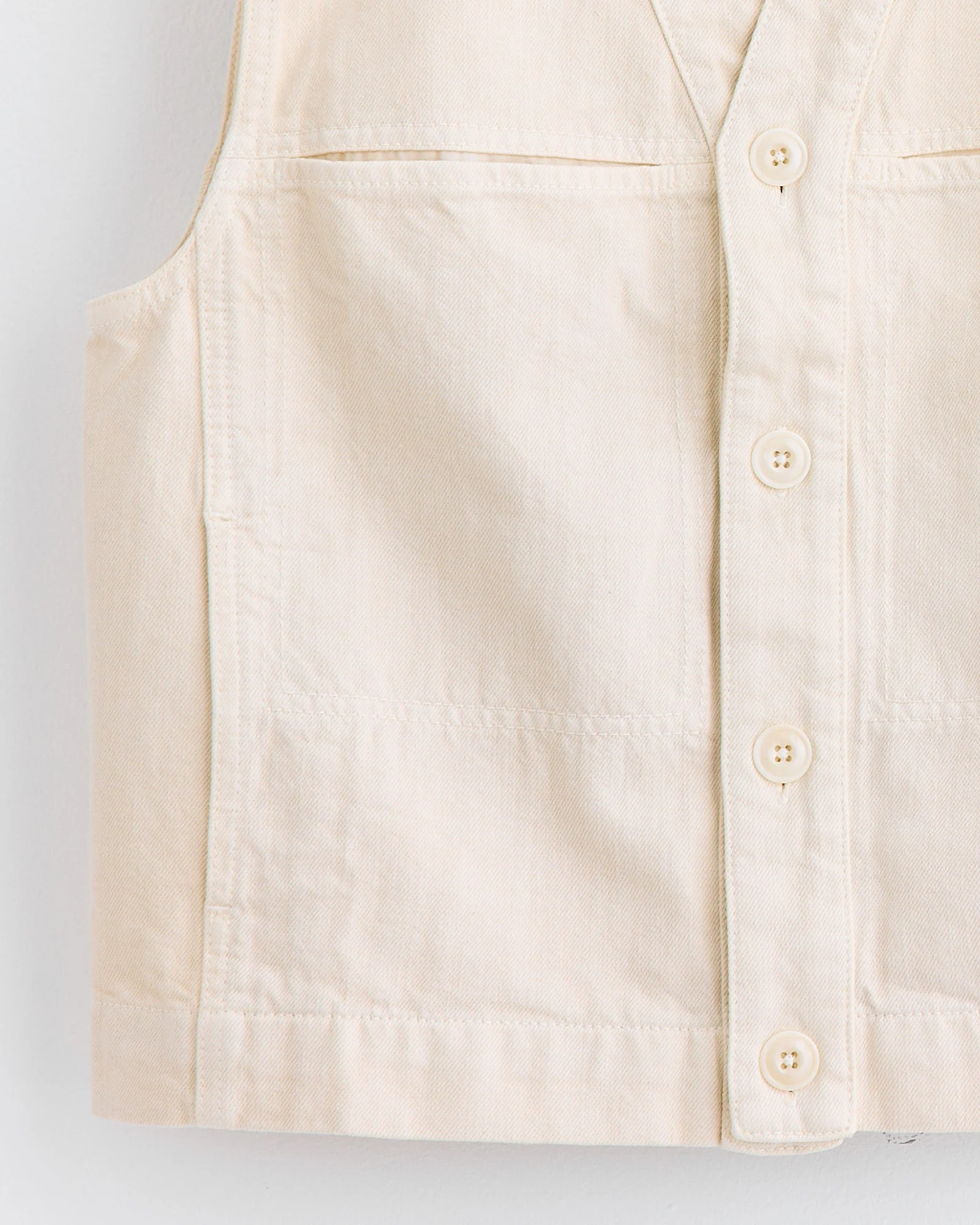 Denim Gilet in Snow Clay - Image 2