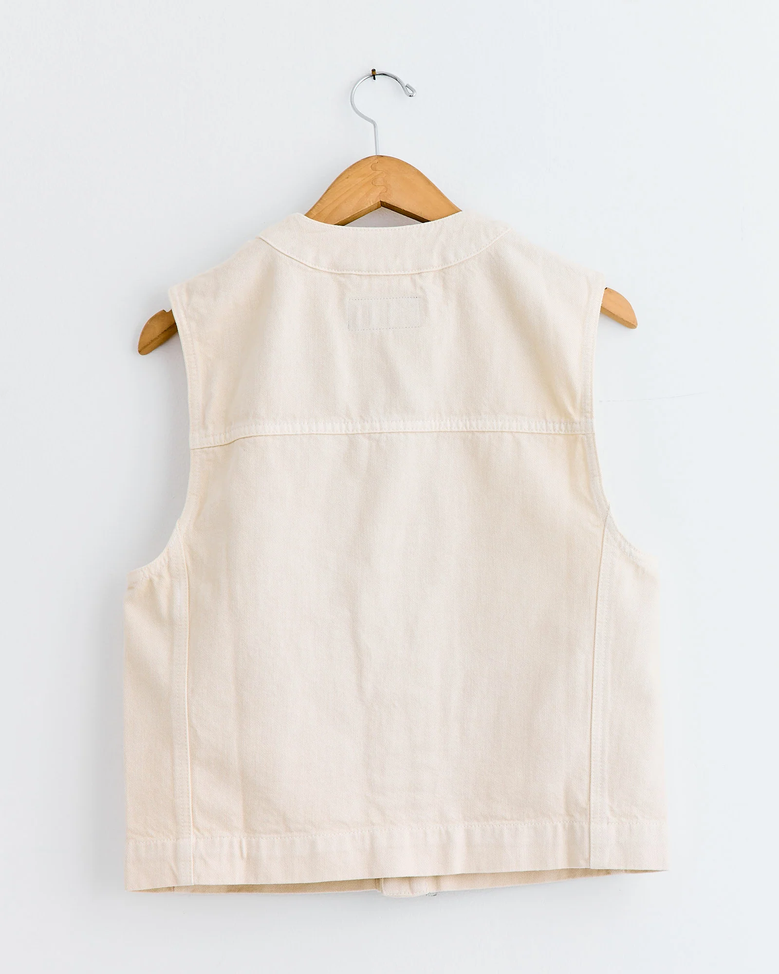 Denim Gilet in Snow Clay - Image 3