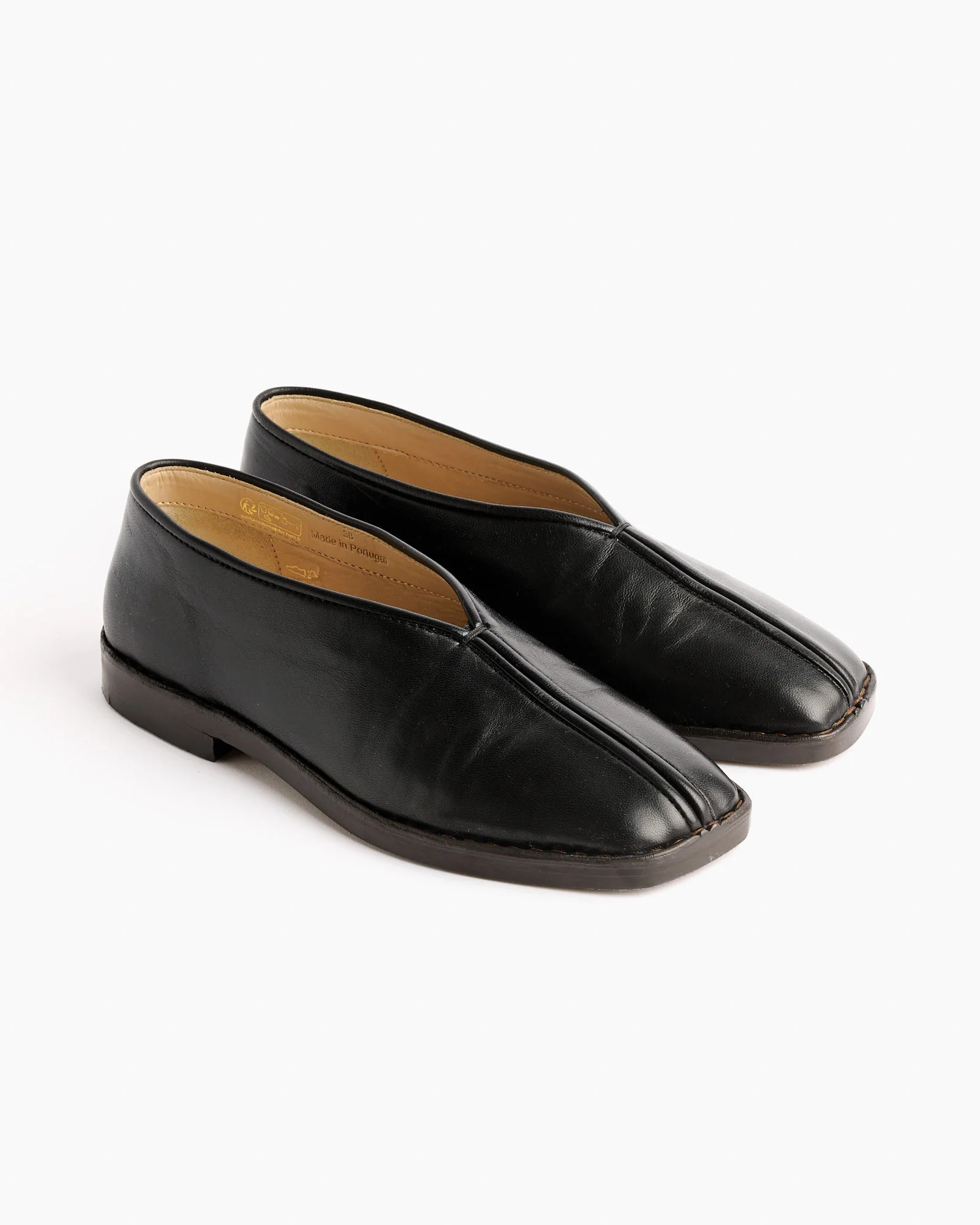 Flat Piped Slippers in Black - Image 3