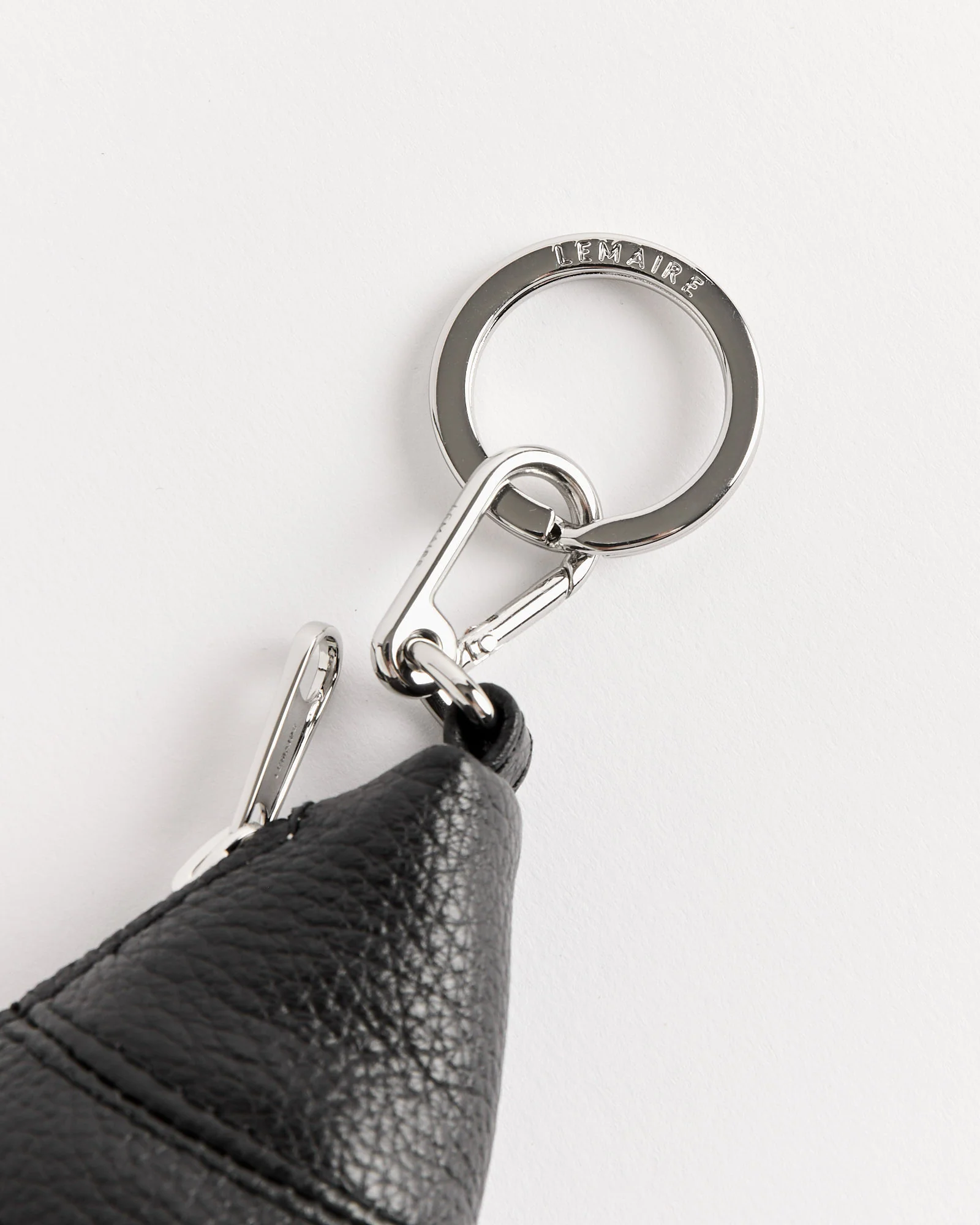 Mini Croissant Key Ring in Black - Image 2