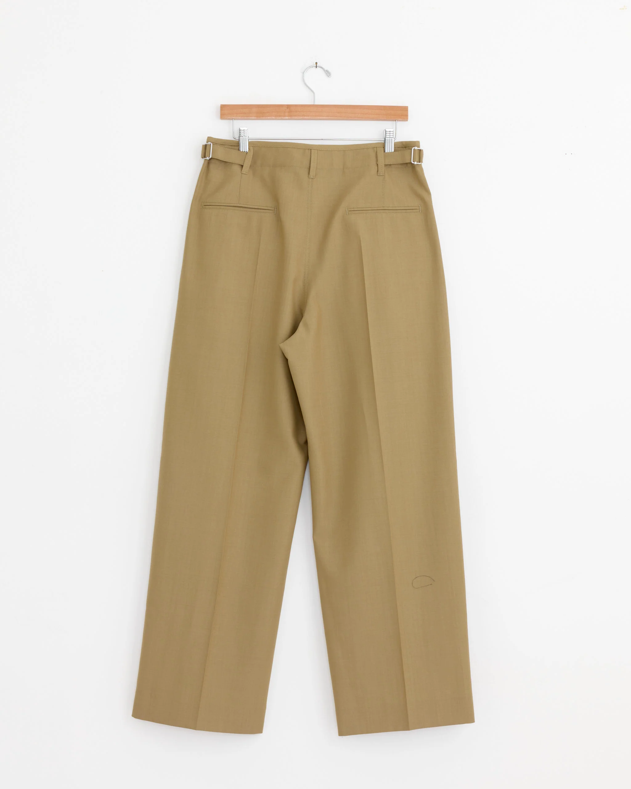 Pleated Tailored Pant in Hay Green - Image 3
