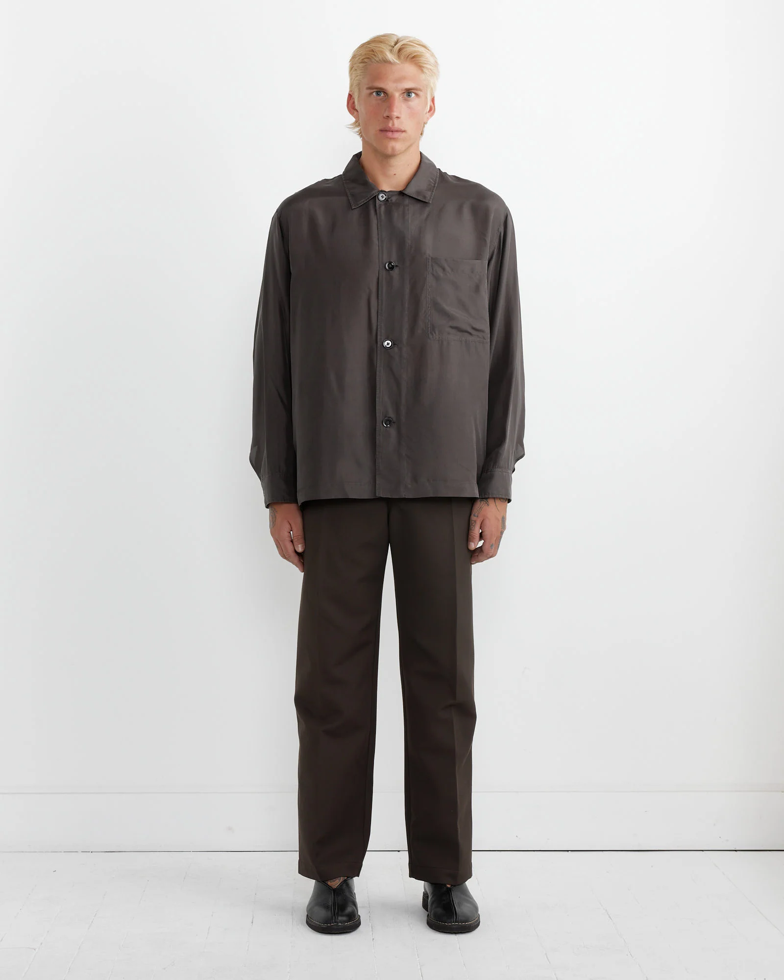 Pyjama Shirt in Espresso - Image 2