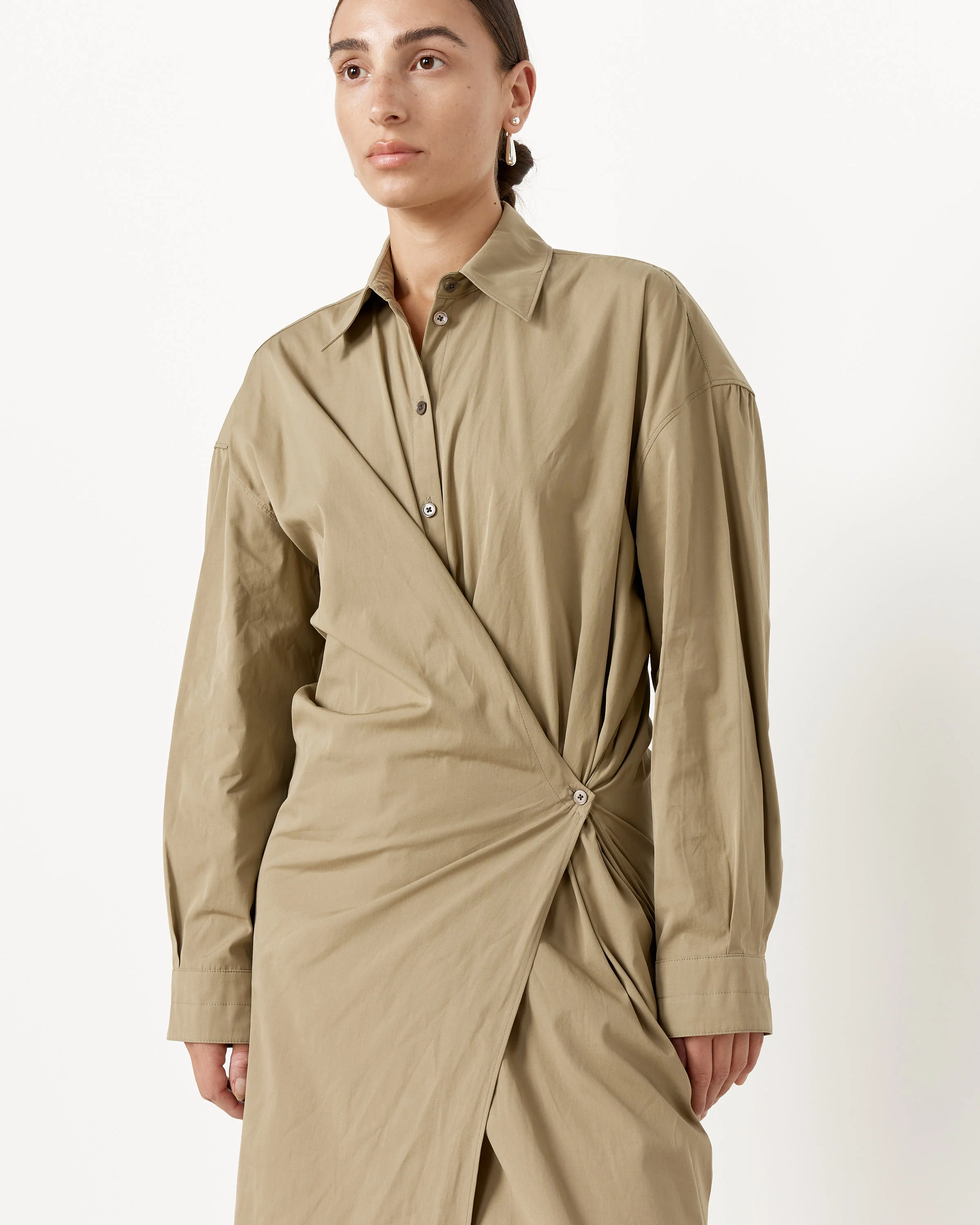 Straight Collar Twisted Dress - Image 4