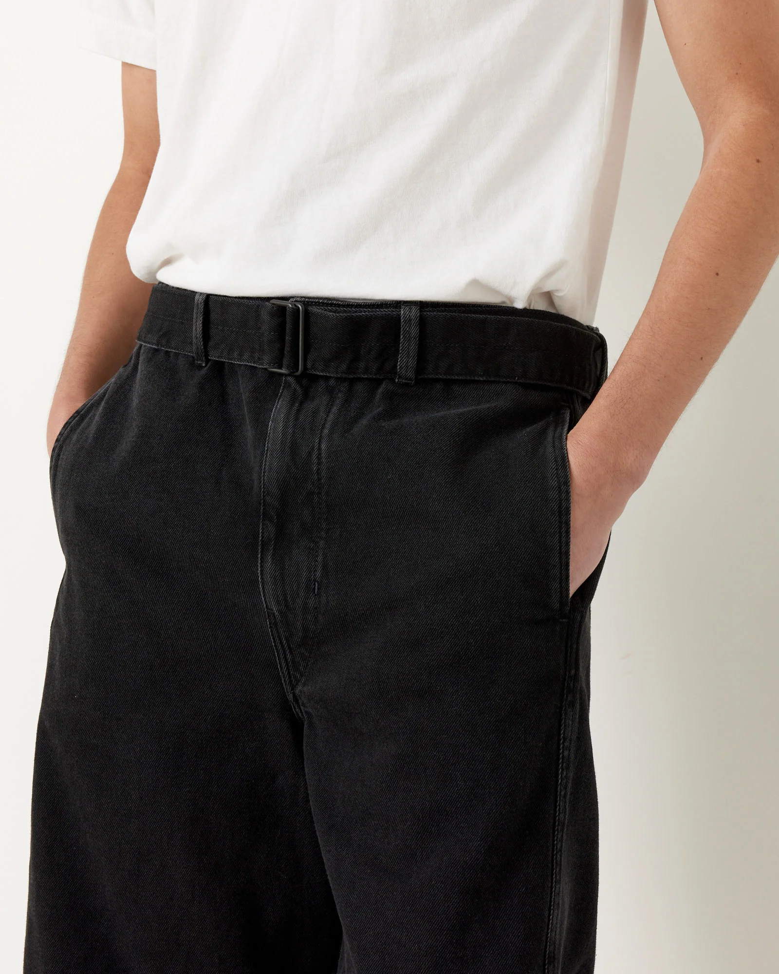Twisted Belted Short in Bleached Black - Image 3