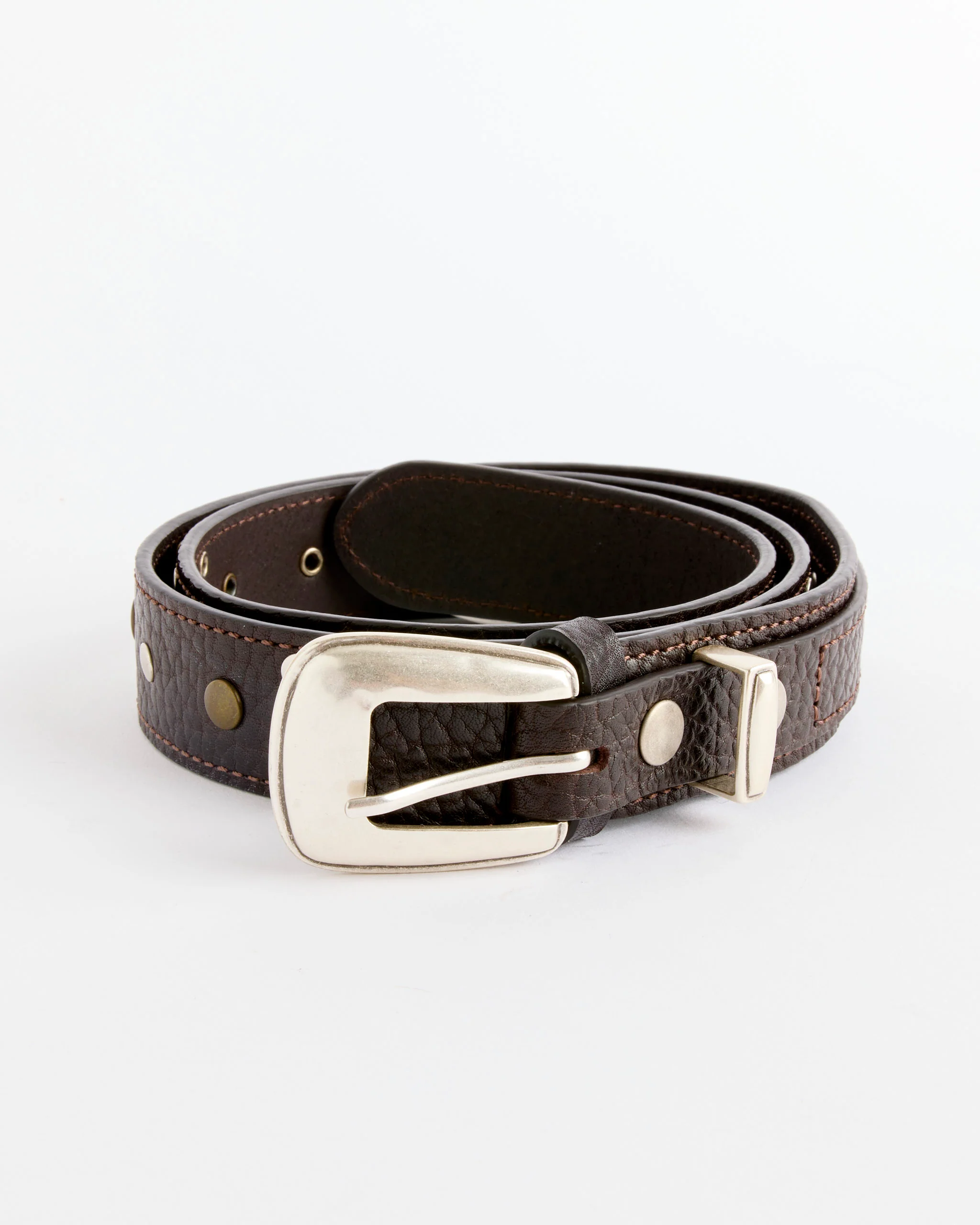 Western Studs Belt in Dark Brown