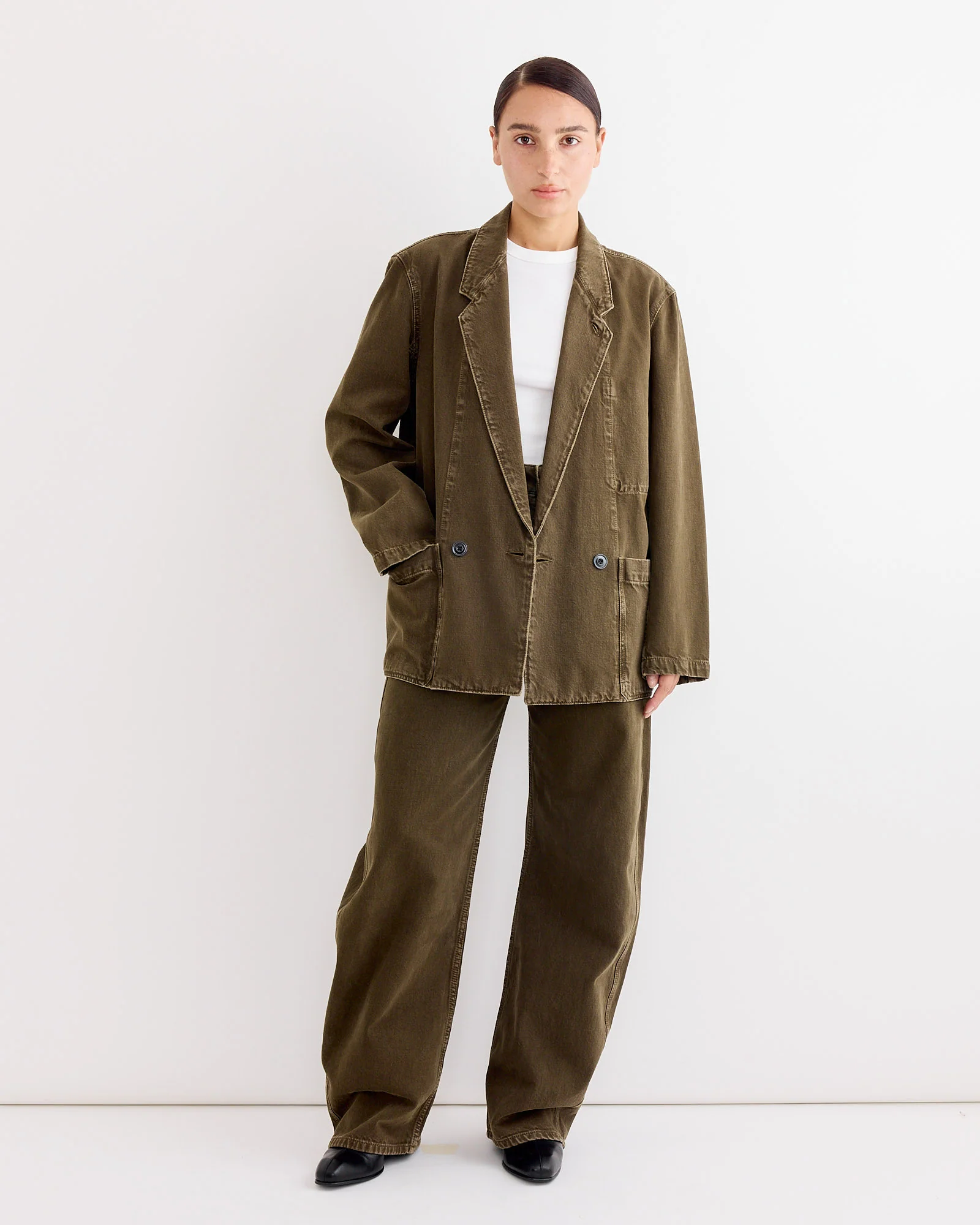 Workwear Blazer in Moss Green - Image 2