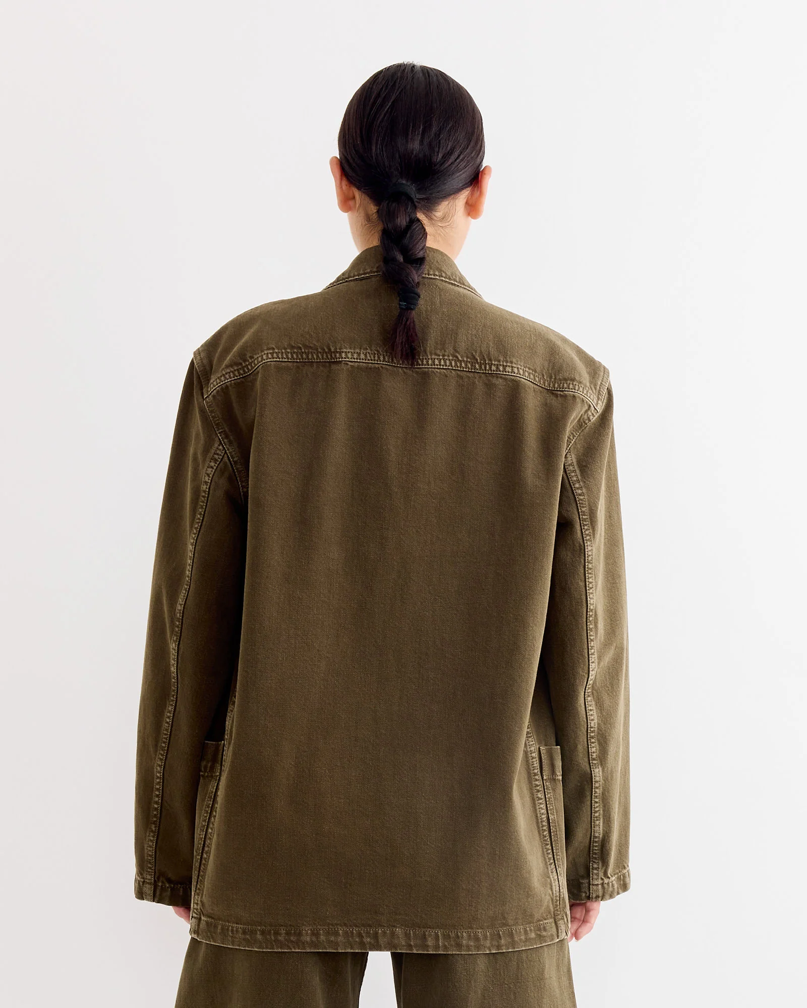 Workwear Blazer in Moss Green - Image 3