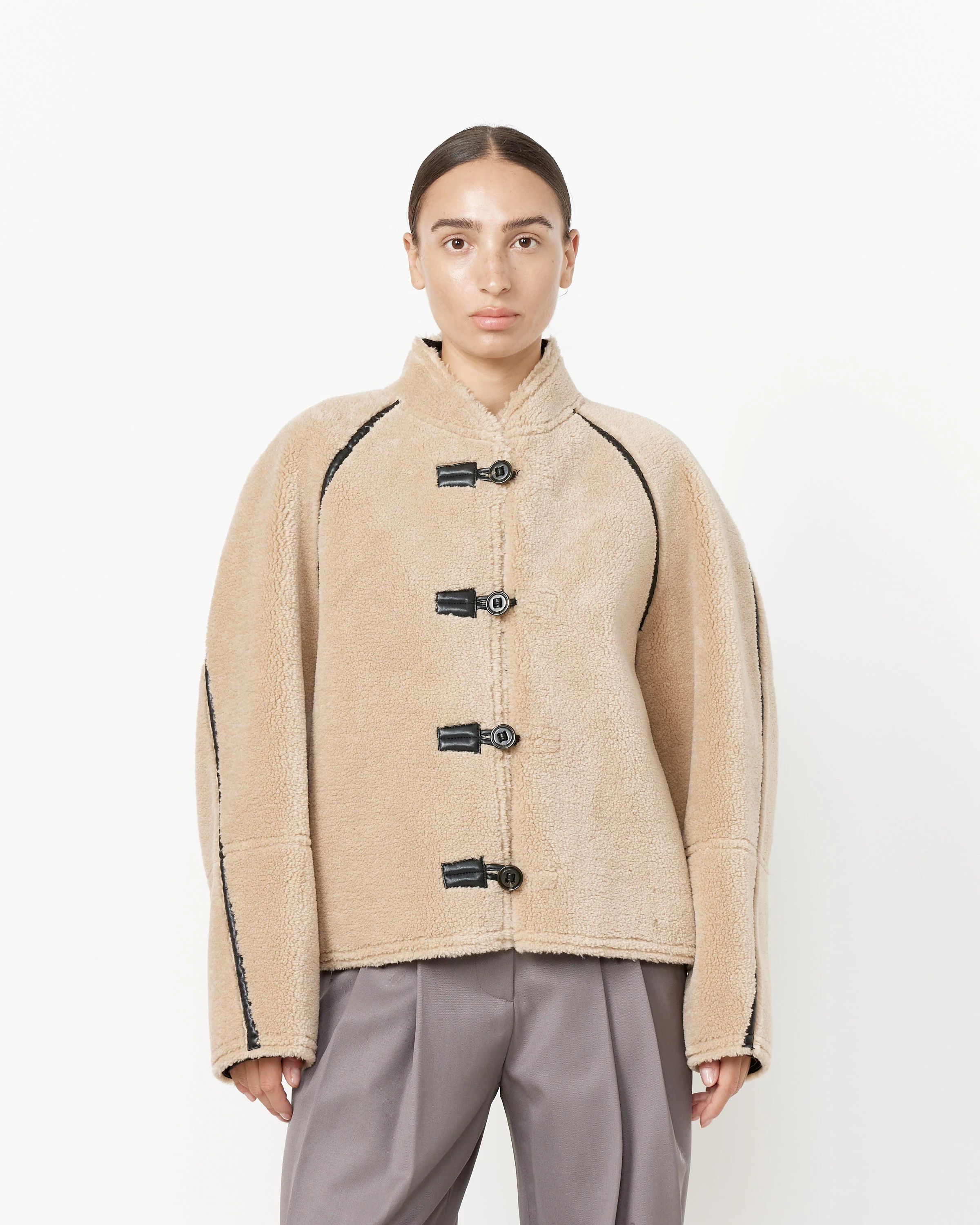 Short Shearling Reversible Coat - Image 2