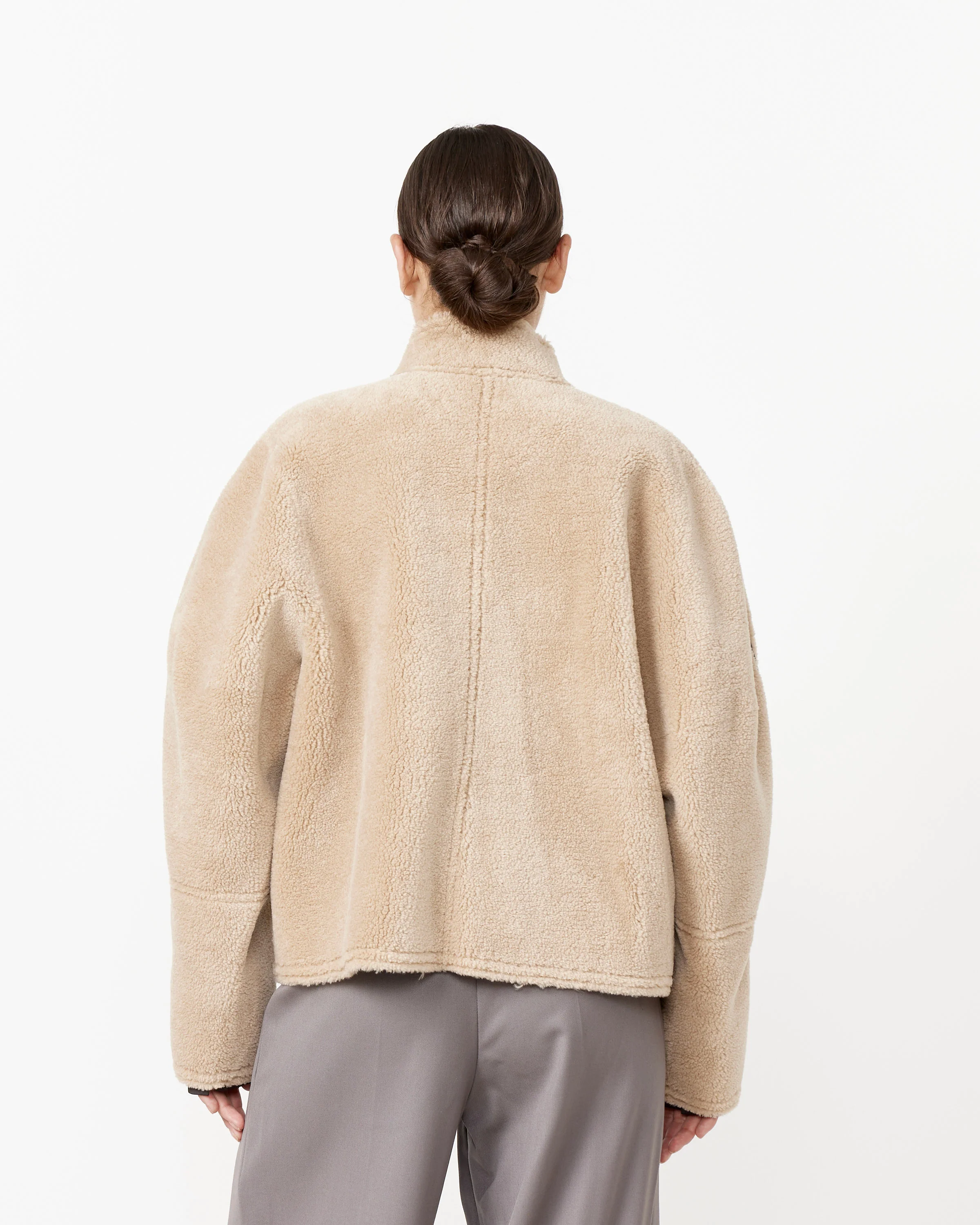 Short Shearling Reversible Coat - Image 9