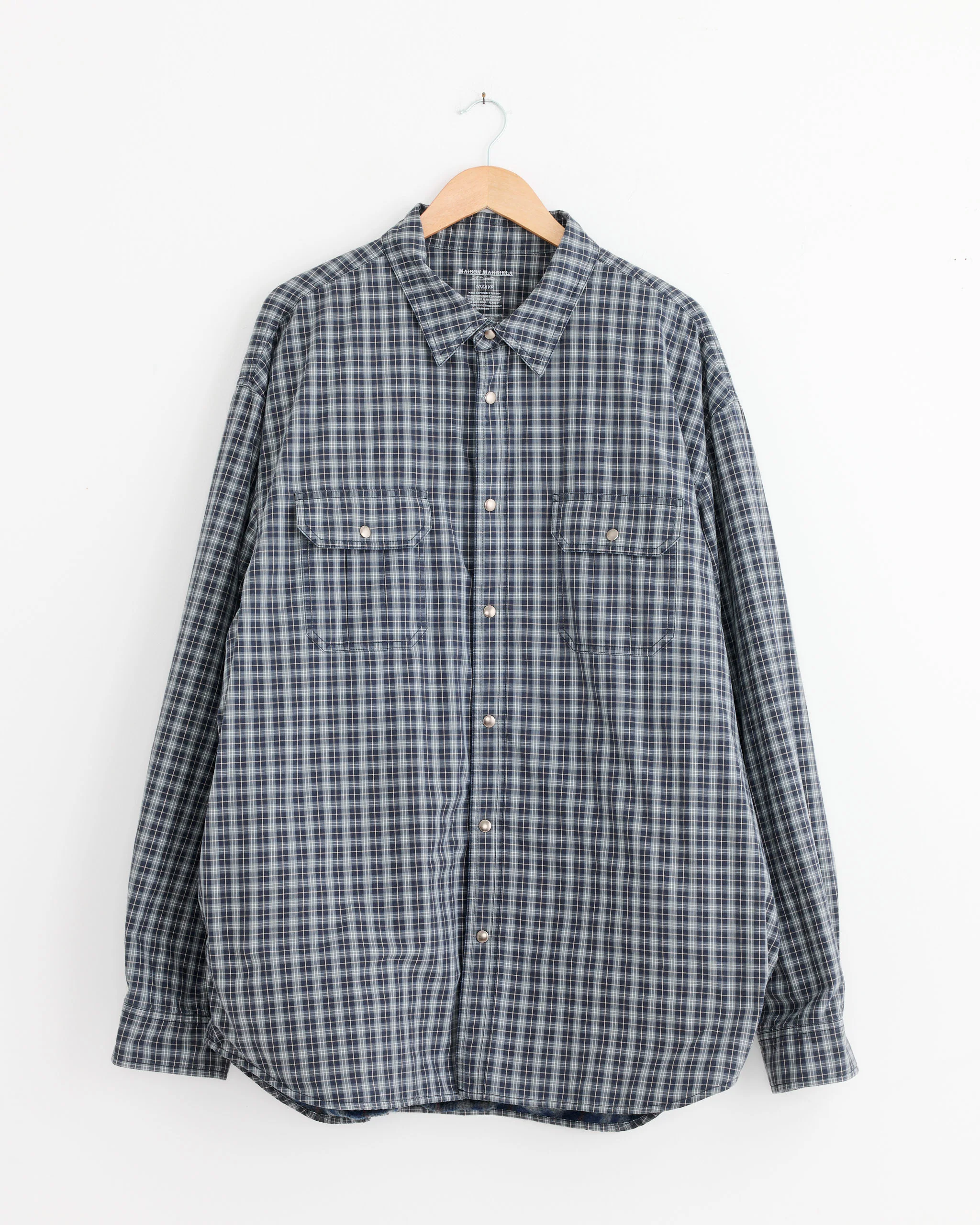 Reversible Padded Shirt in Blue/Grey Check