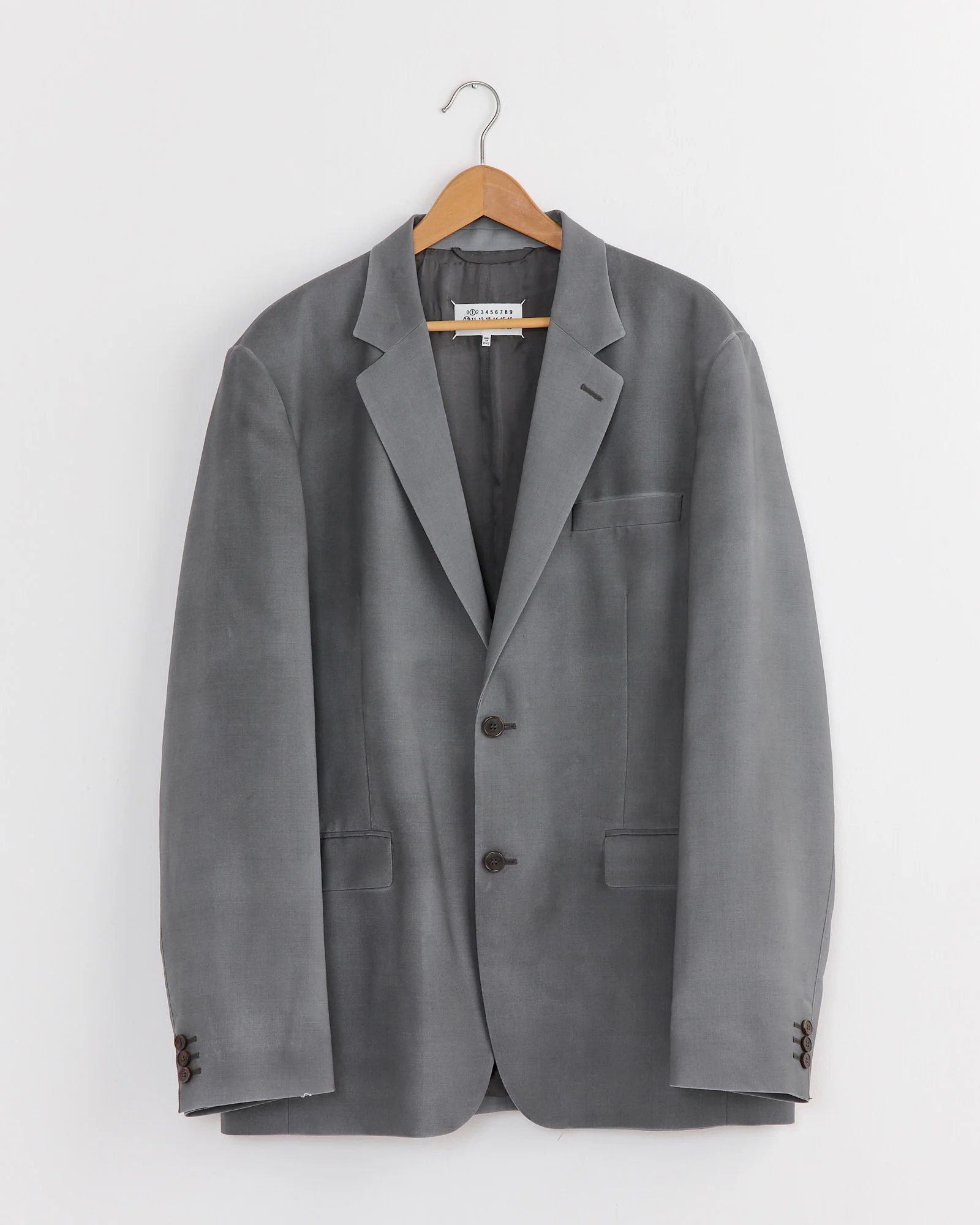 Mohair Wool Suit Jacket in Grey