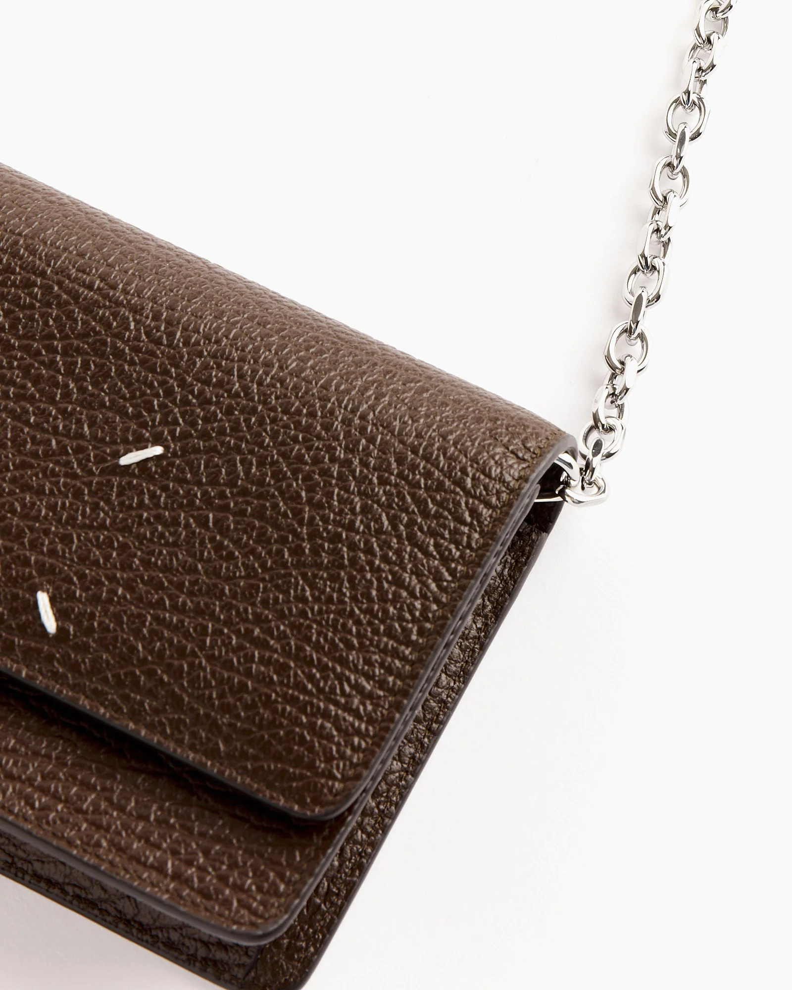 Leather Chain Wallet in Brown - Image 3